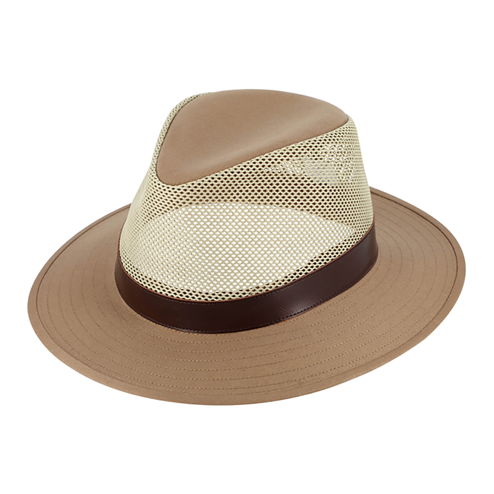 Fiebig Stoffhut Traveller Mesh-Krone mit Kunstlederband