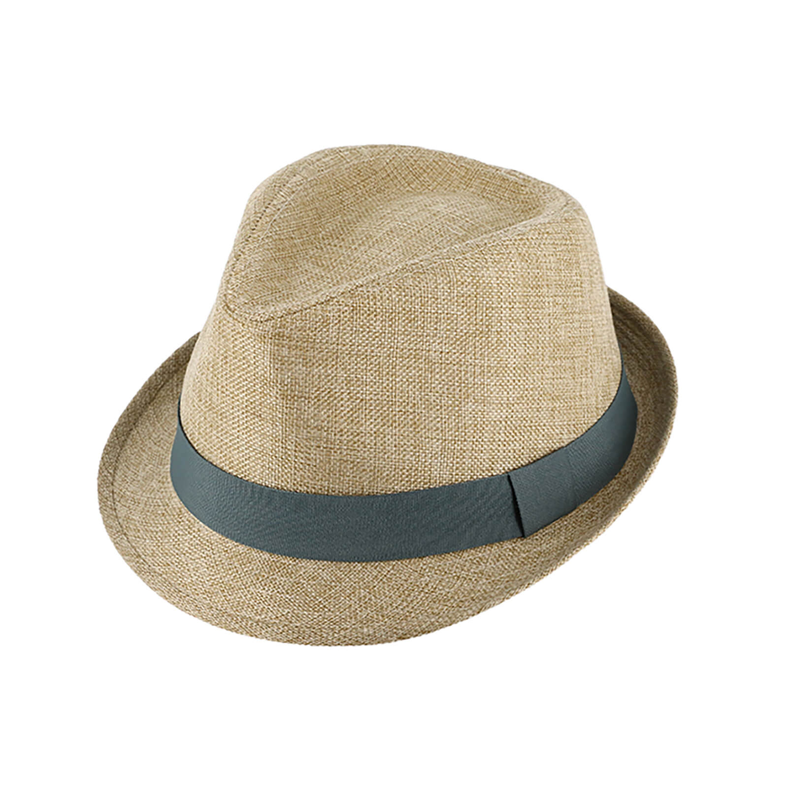 Fiebig Stoffhut Trilby Leinen uni mit Ripsband Beige