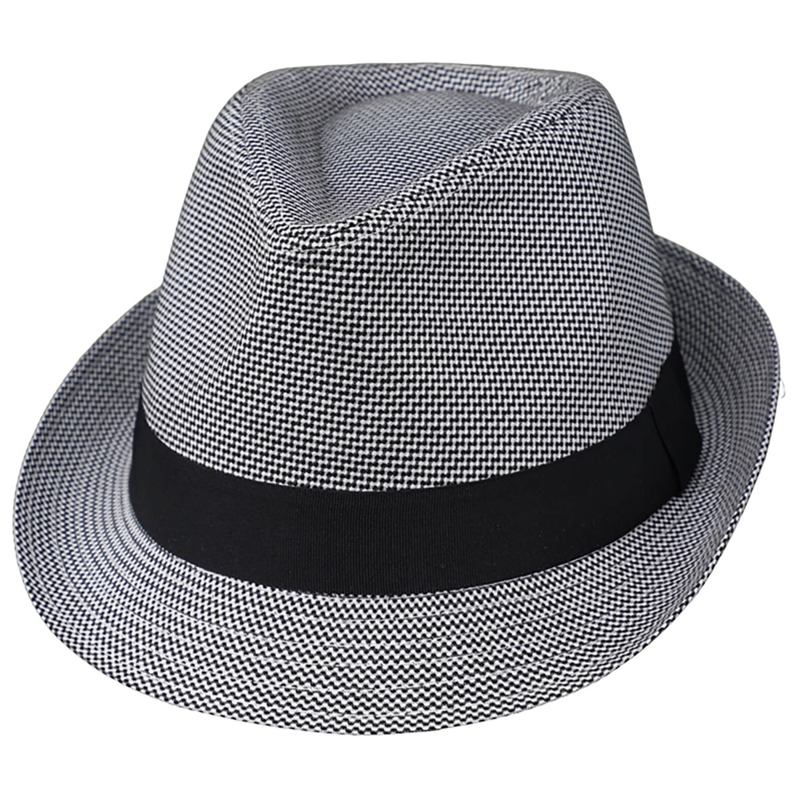 Fiebig Stoffhut Trilby melange mit einfarbigem Ripsband Schwarz