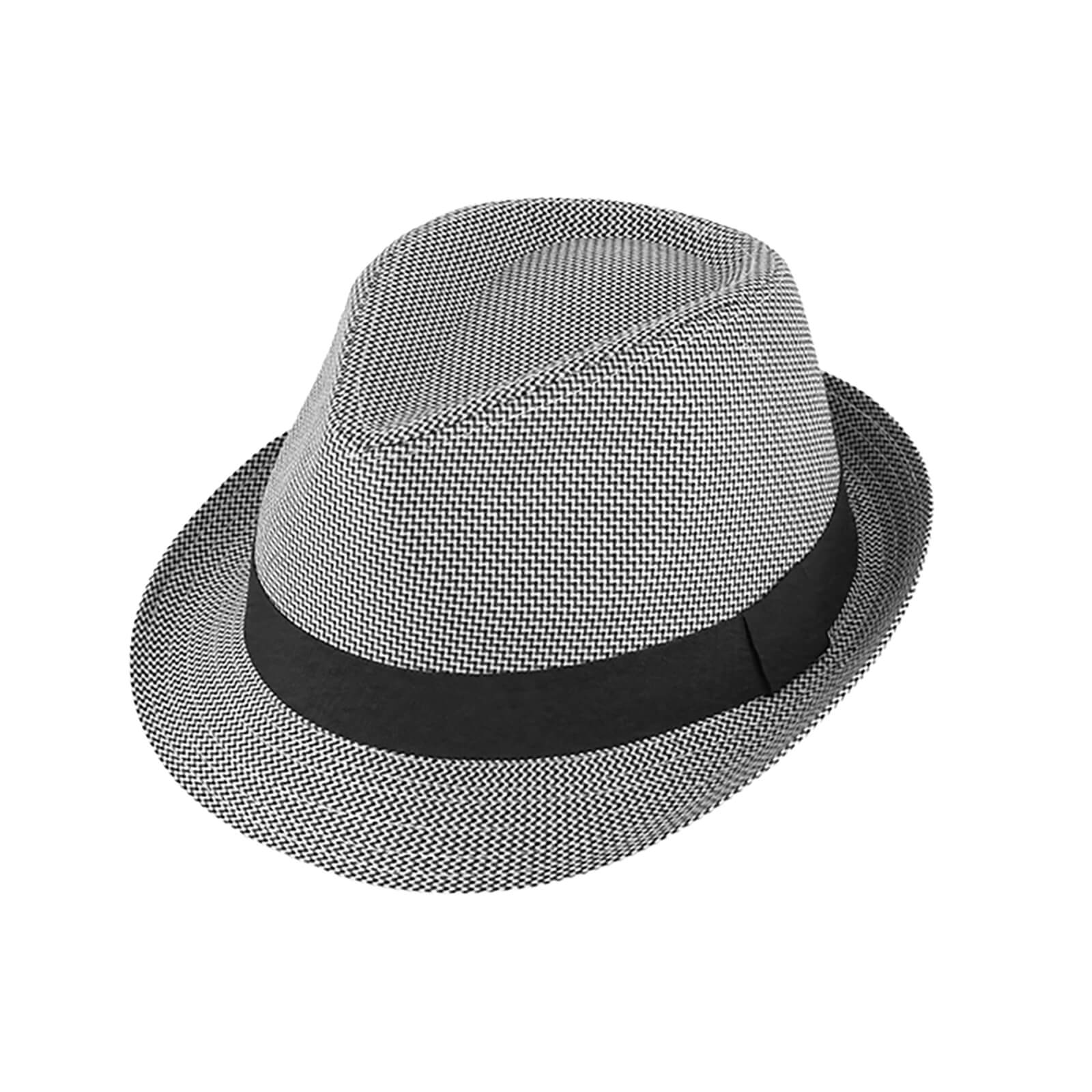 Fiebig Stoffhut Trilby melange mit einfarbigem Ripsband Schwarz