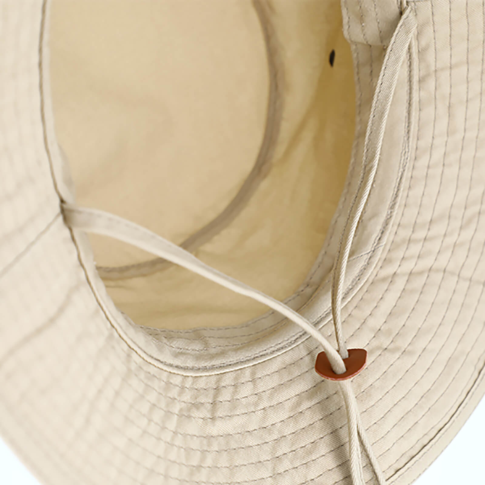 Fiebig Stoffhut Baumwolle uni mit Druckknopf und Kinnband Beige