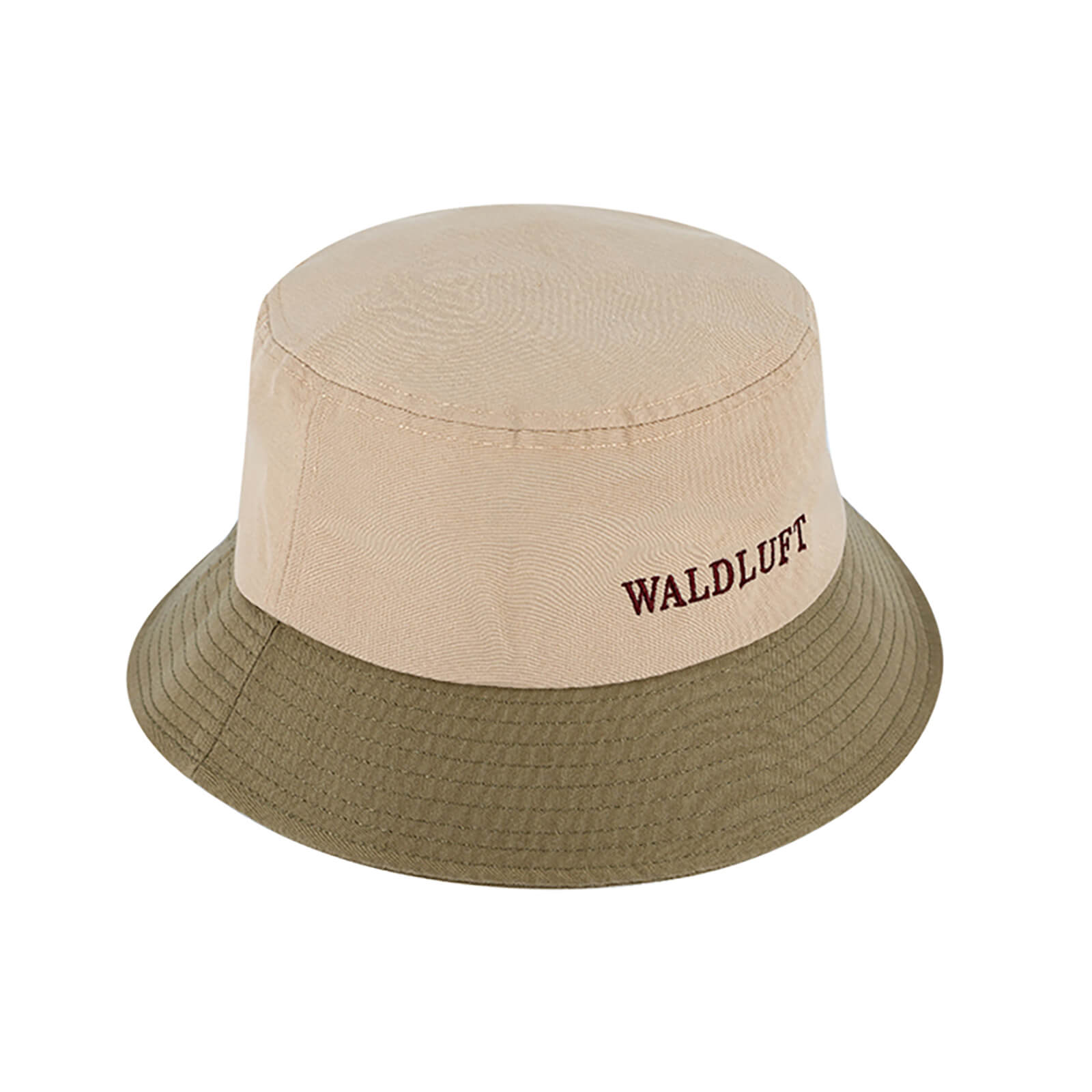 Fiebig Fischerhut zweifarbig mit Stickerei recycelt Khaki