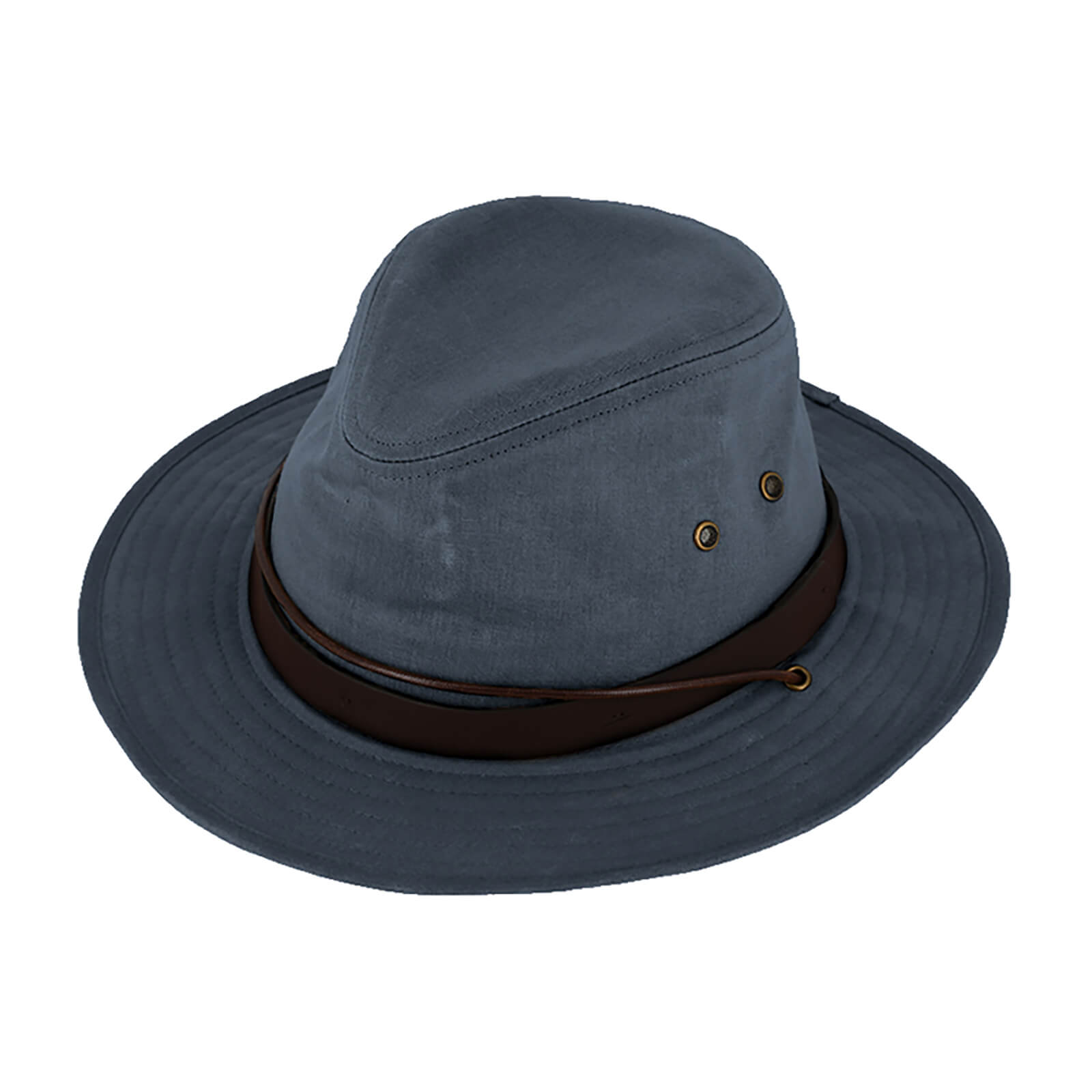 Fiebig Stoffhut Traveller gewachst mit verstellbarem Kinnband Jeansblau
