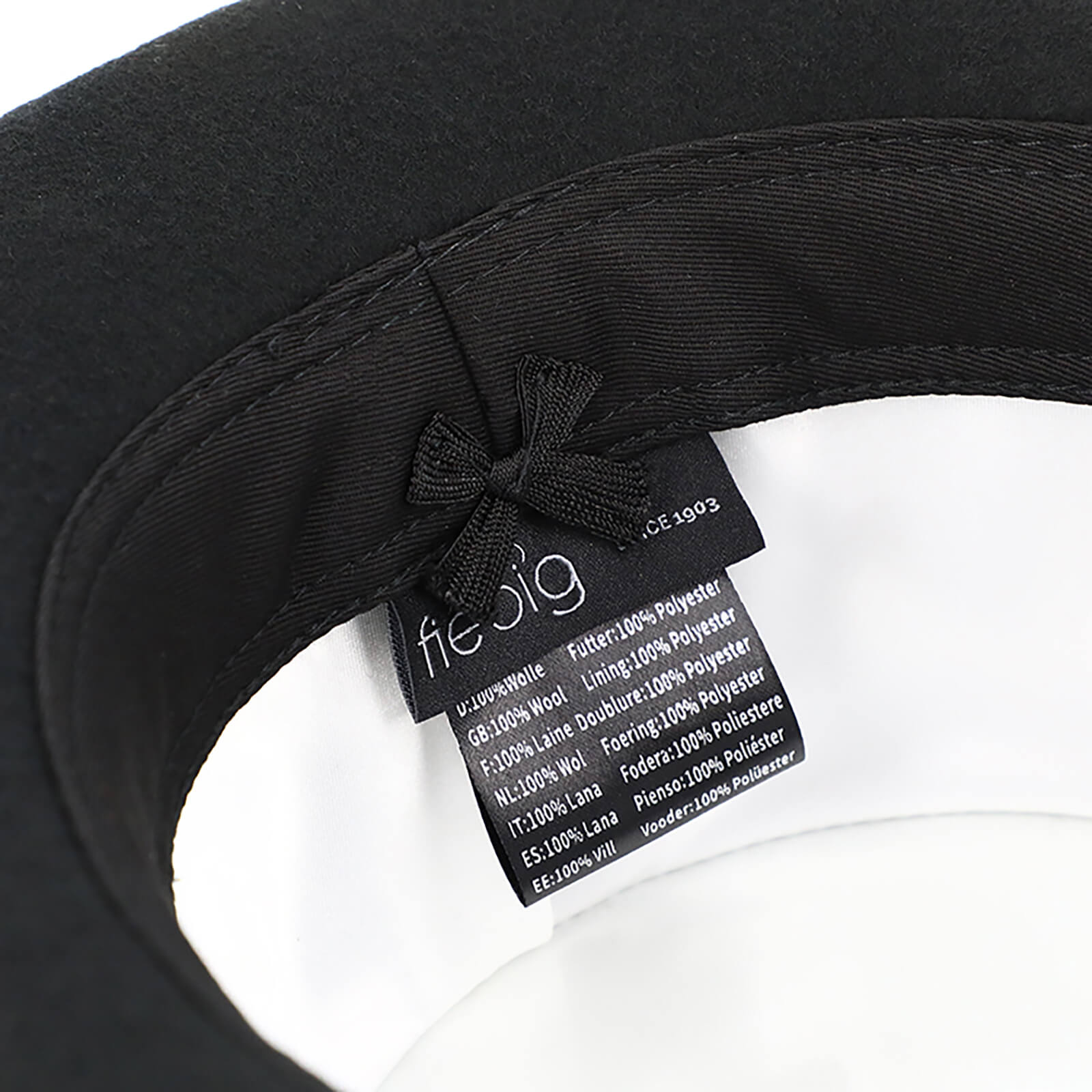 Fiebig Wollfilzhut Zylinder mit 10cm Höhe Schwarz