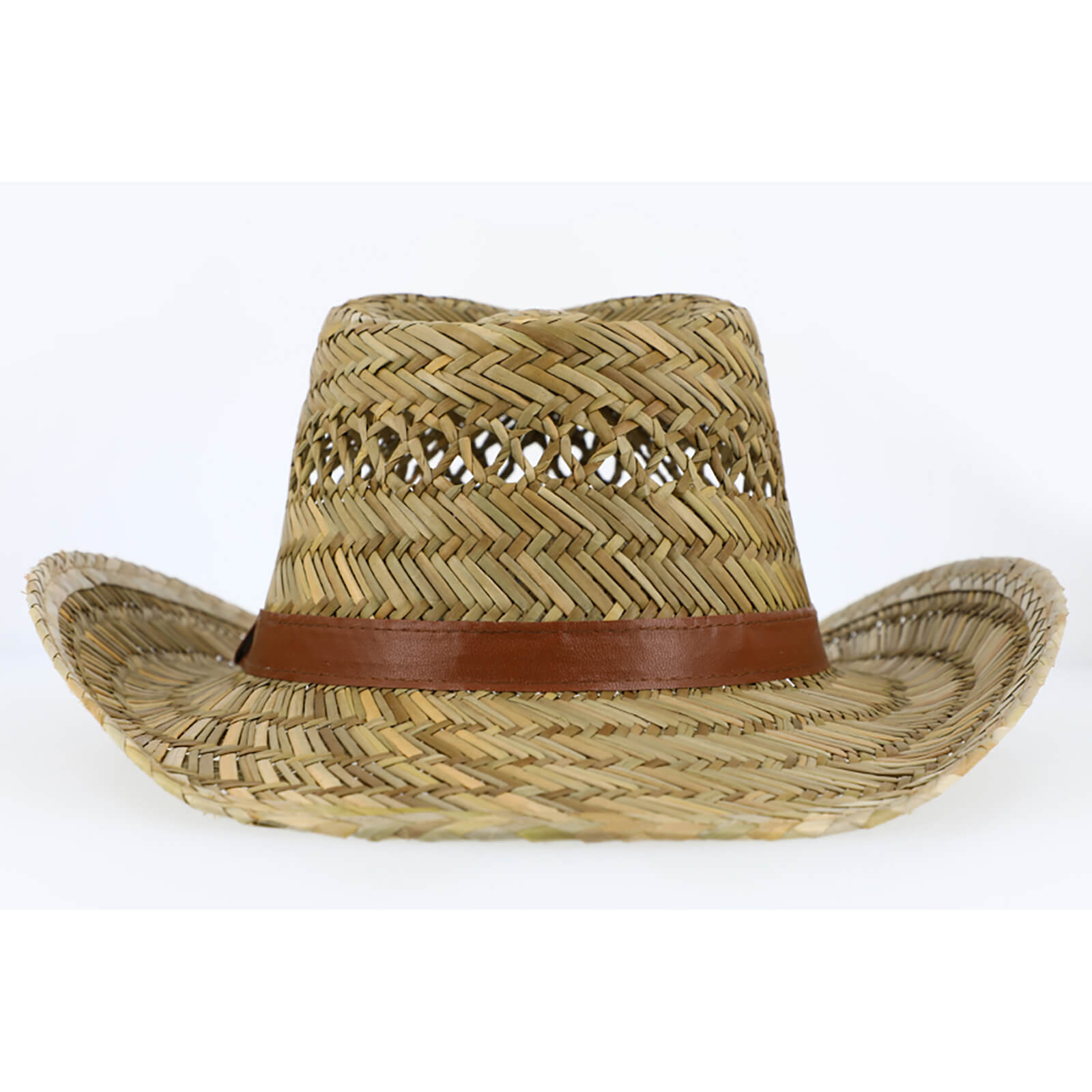Fiebig Strohhut Western Australier mit Kunstlederband Natur