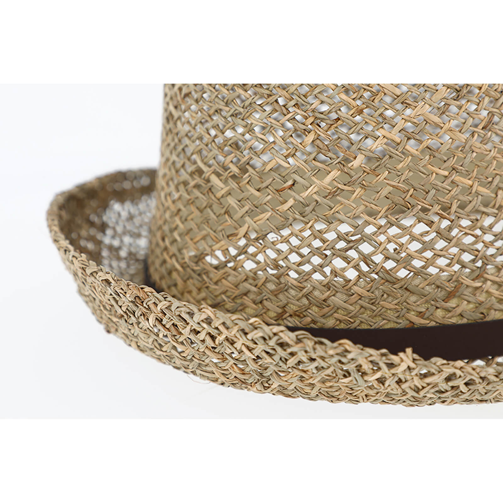 Fiebig Strohhut Trilby aus Seegras mit Kunstlederband Natur