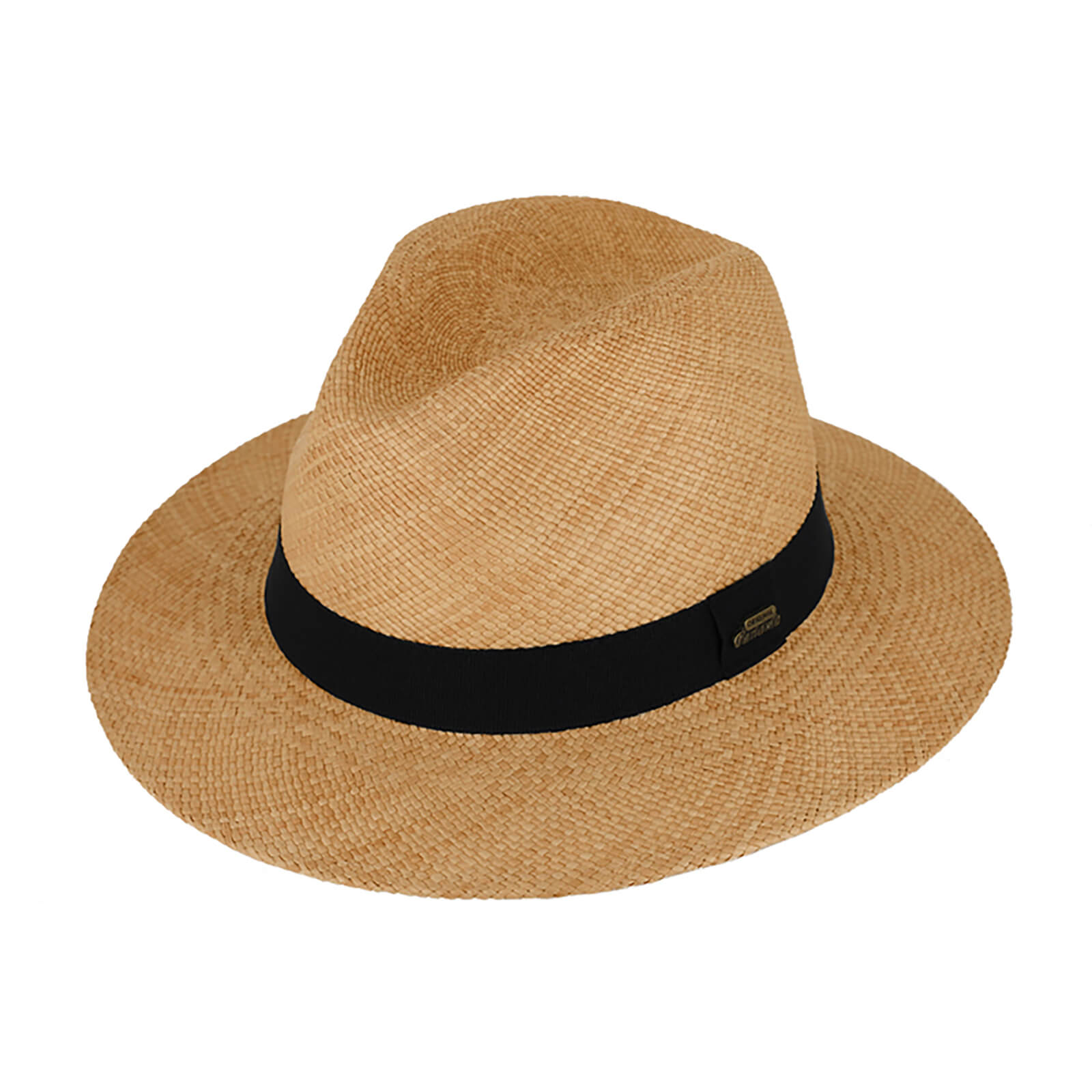 Fiebig Panamahut Traveller mit Ripsband uni Cognac