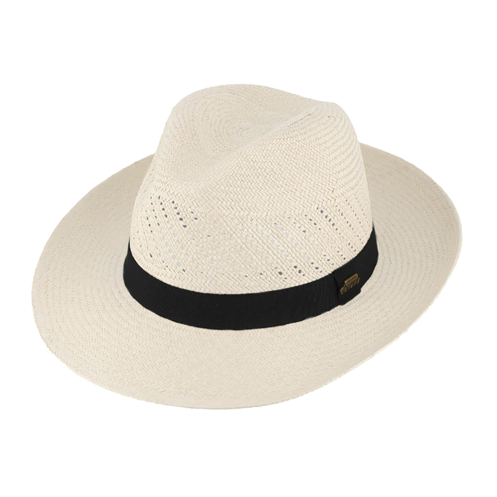 Fiebig Panamahut Fedora mit Ripsband Weiß