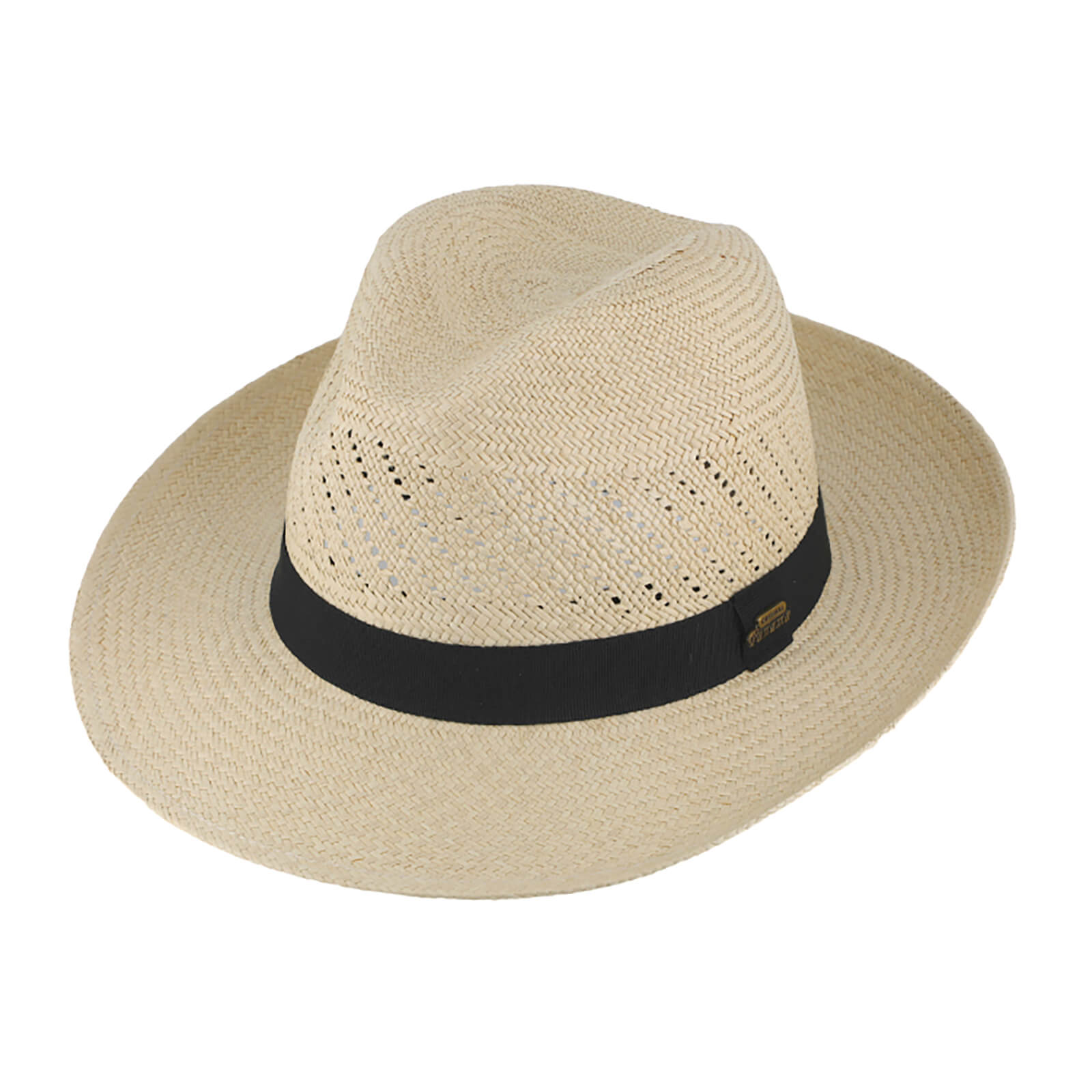 Fiebig Panamahut Fedora mit Ripsband Natur