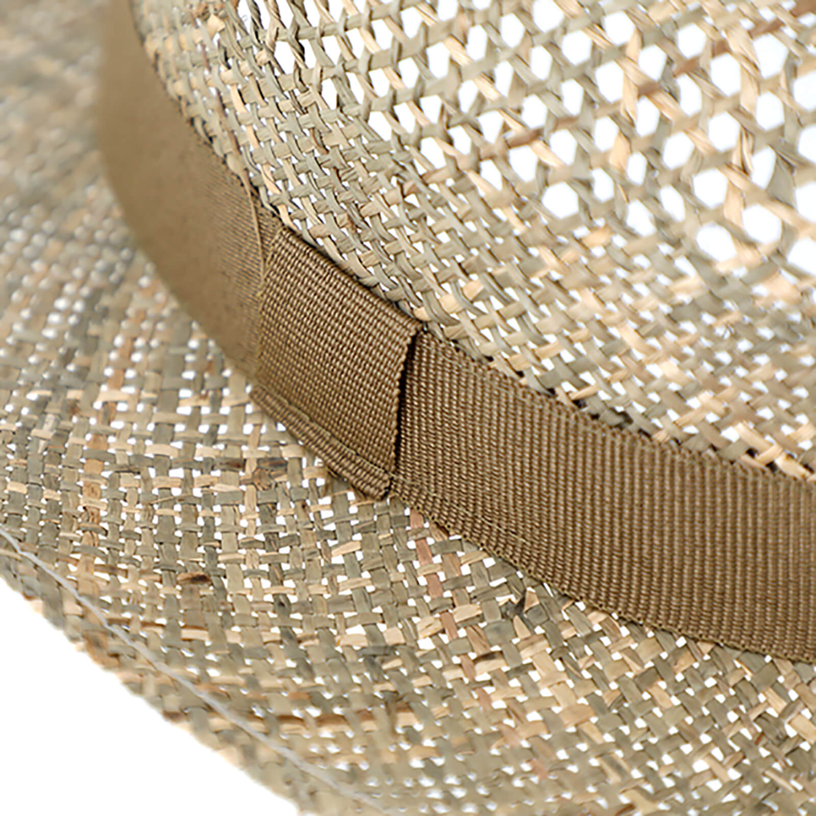 Fiebig Strohhut Fedora aus Seegras mit einfarbigem Band Natur