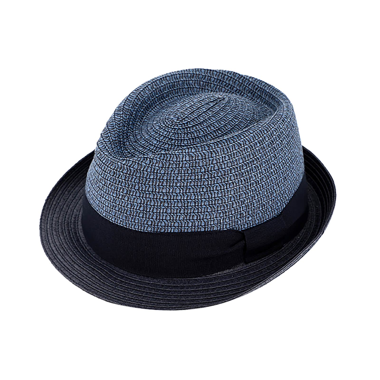 Fiebig Papierhut Trilby zweifarbig mit Ripsband crushable Marine