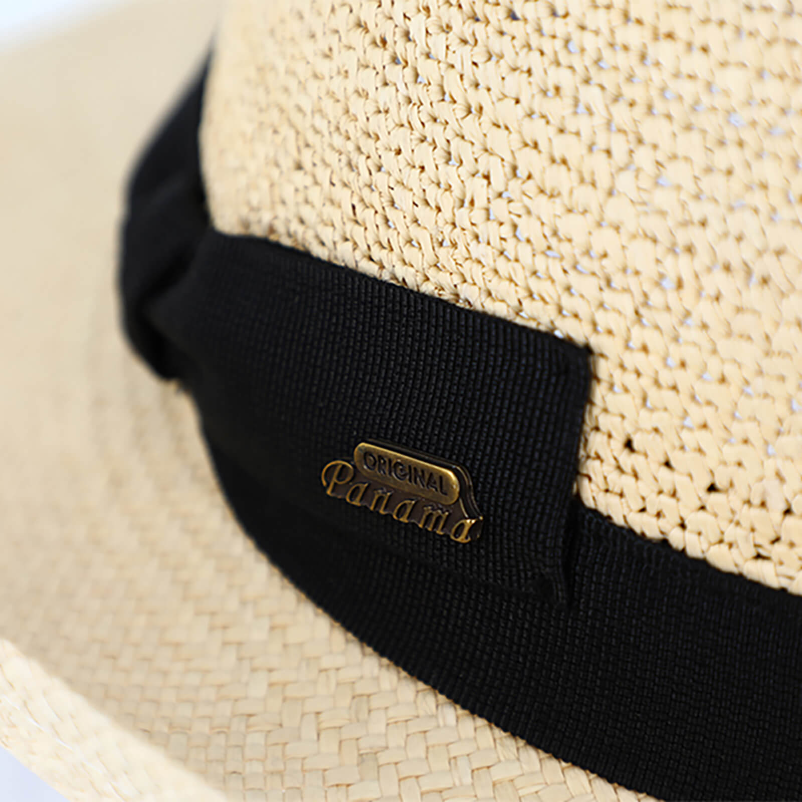 Fiebig Panamahut Fedora Crochet mit Ripsband uni Natur