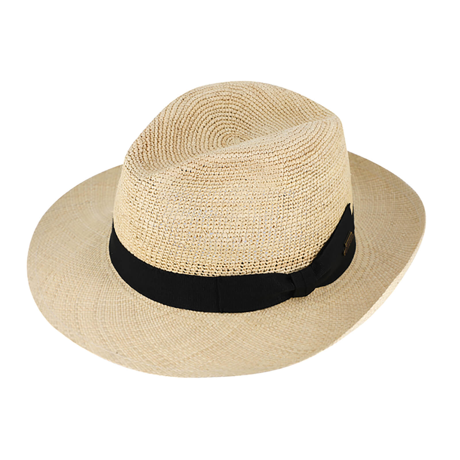 Fiebig Panamahut Fedora Crochet mit Ripsband uni Natur