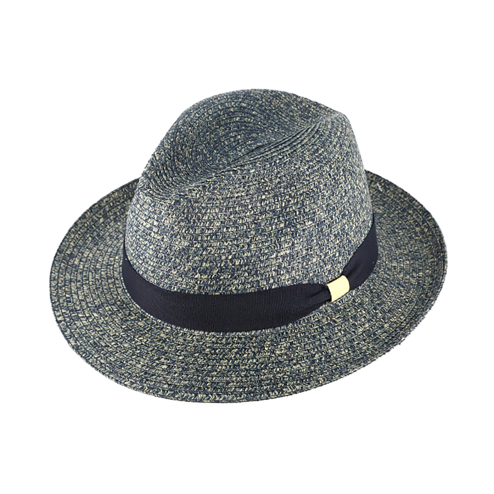 Fiebig Papierhut Traveller mit Ripsband und PU-Detail Marine