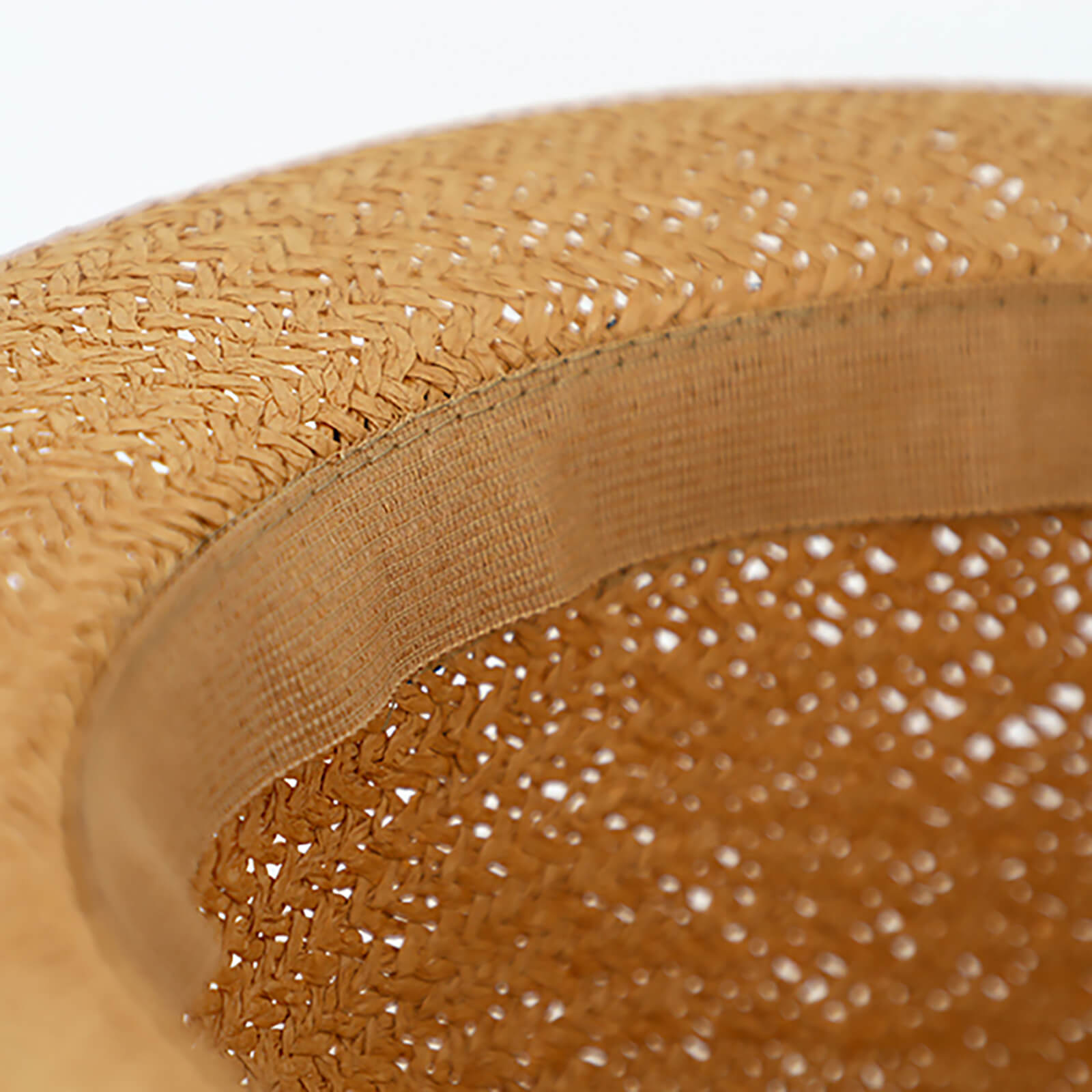 Fiebig Papierhut Fedora mit Kontrastripsband crushable Beige