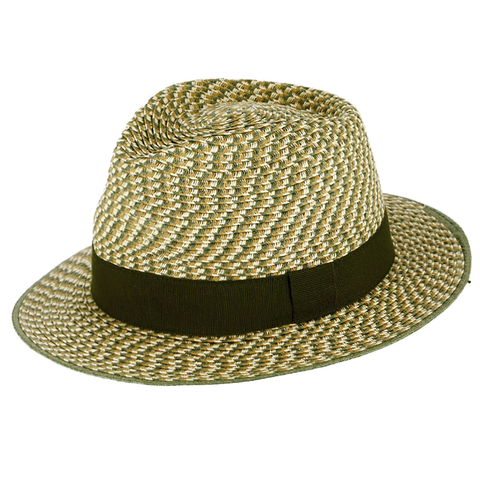 Fiebig Papierhut Traveller dreifarbig melange Einfass uni Khaki