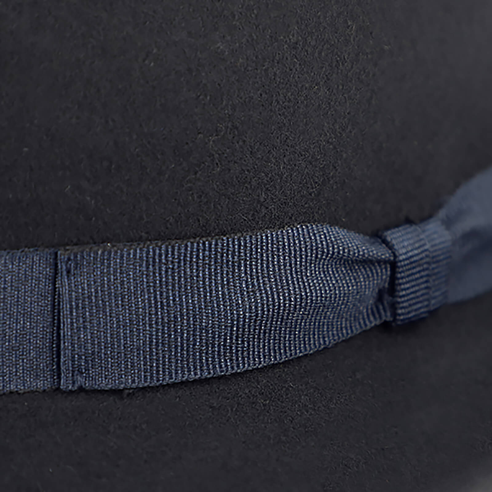 Fiebig Wollfilzhut Fedora mit Ripsband Marineblau
