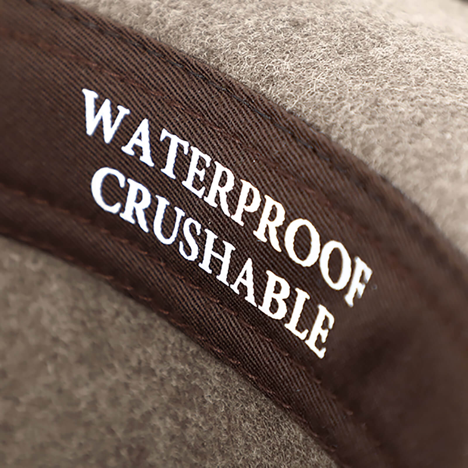 Fiebig Wollfilzhut Fedora melange waterproof und crushable Taupe