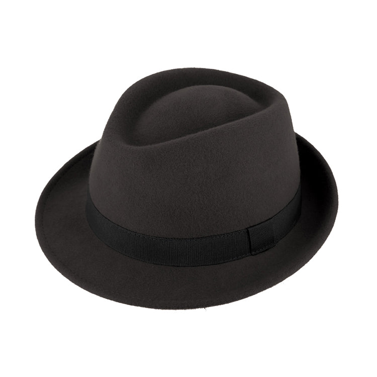 Fiebig Stoffhut Trilby Baumwolle uni Hellgrau