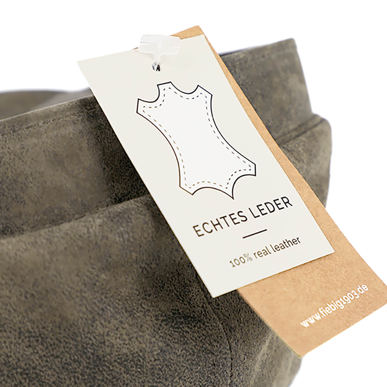 Fiebig 6-Panel Cap Leder Taupe