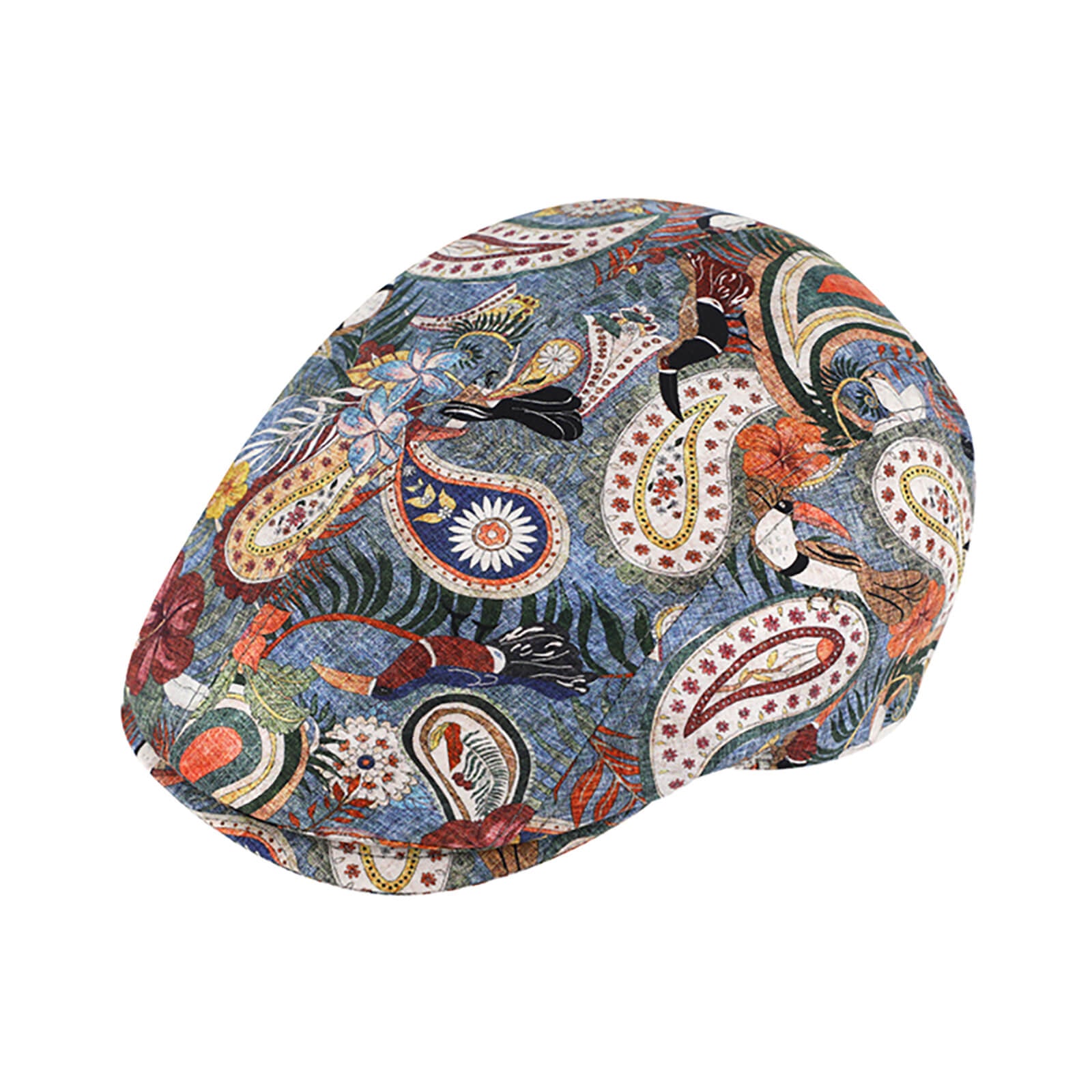 Fiebig Flatcap Baumwolle Paisleymuster Jeansblau