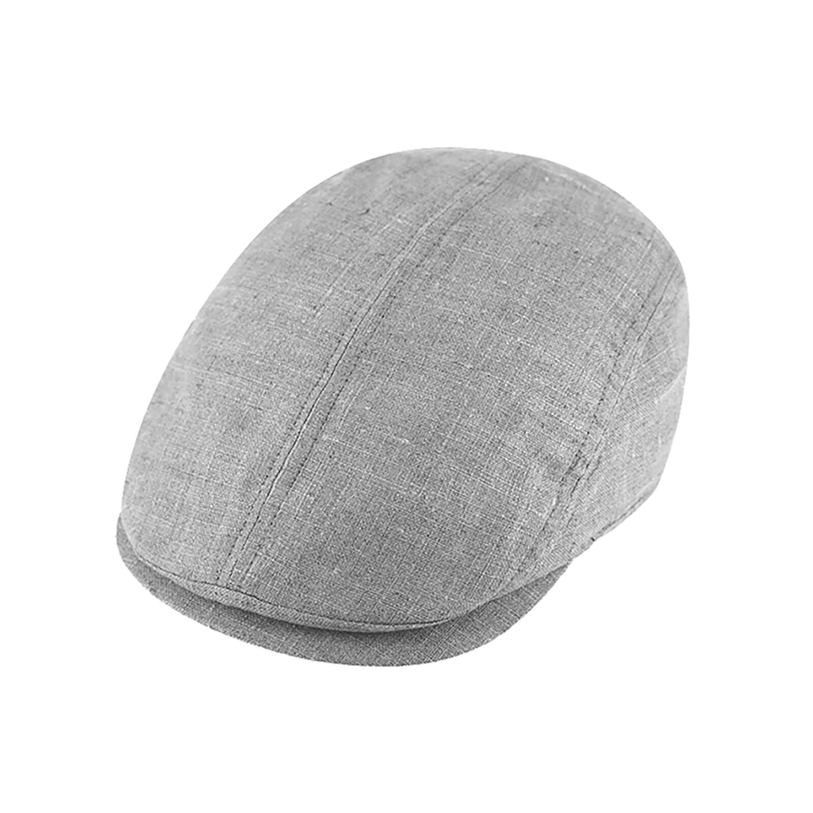 Fiebig Flatcap Leinen uni Hellgrau