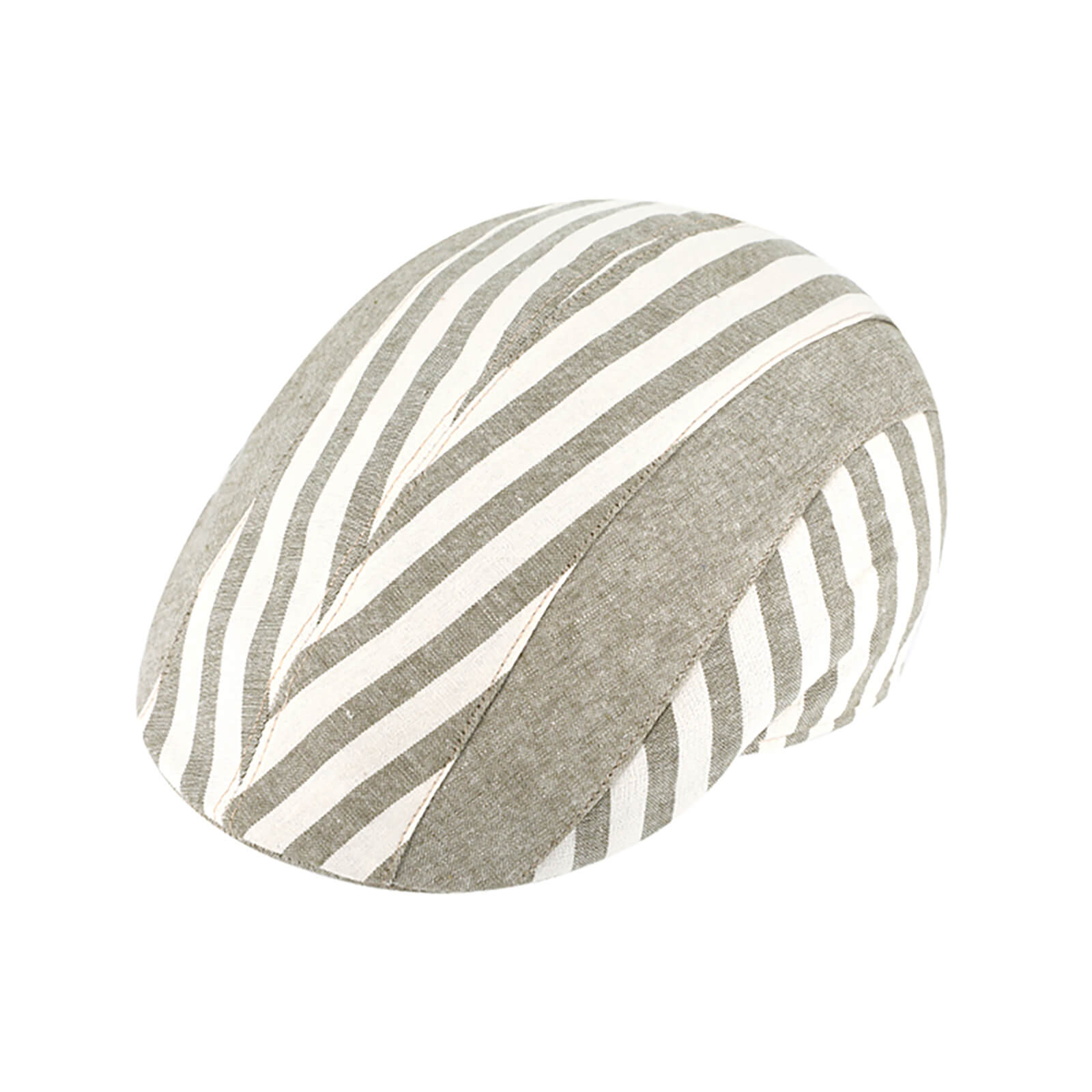 Fiebig Flatcap Leinen gestreift Beige
