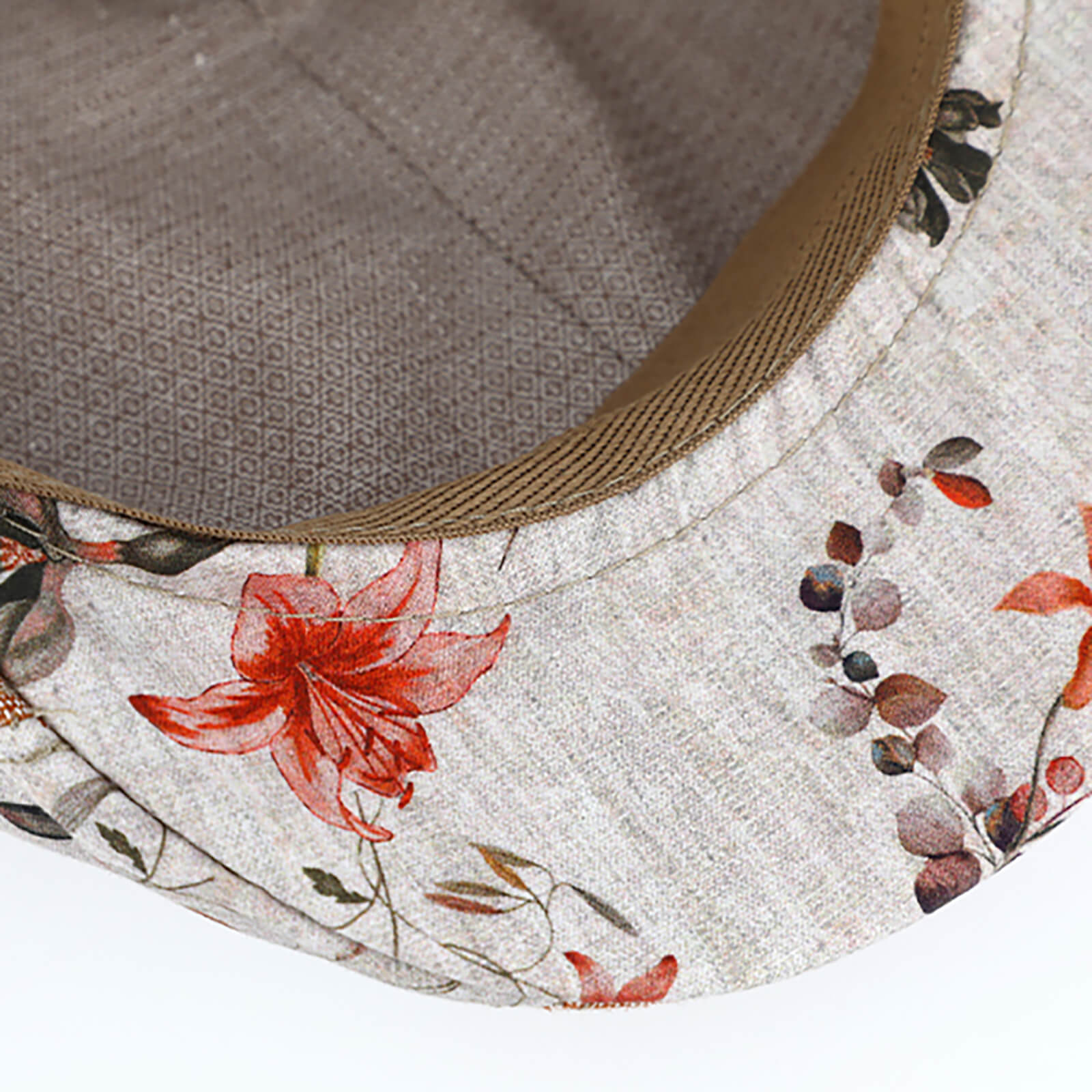 Fiebig Flatcap florale und uni Längspanel Zimt