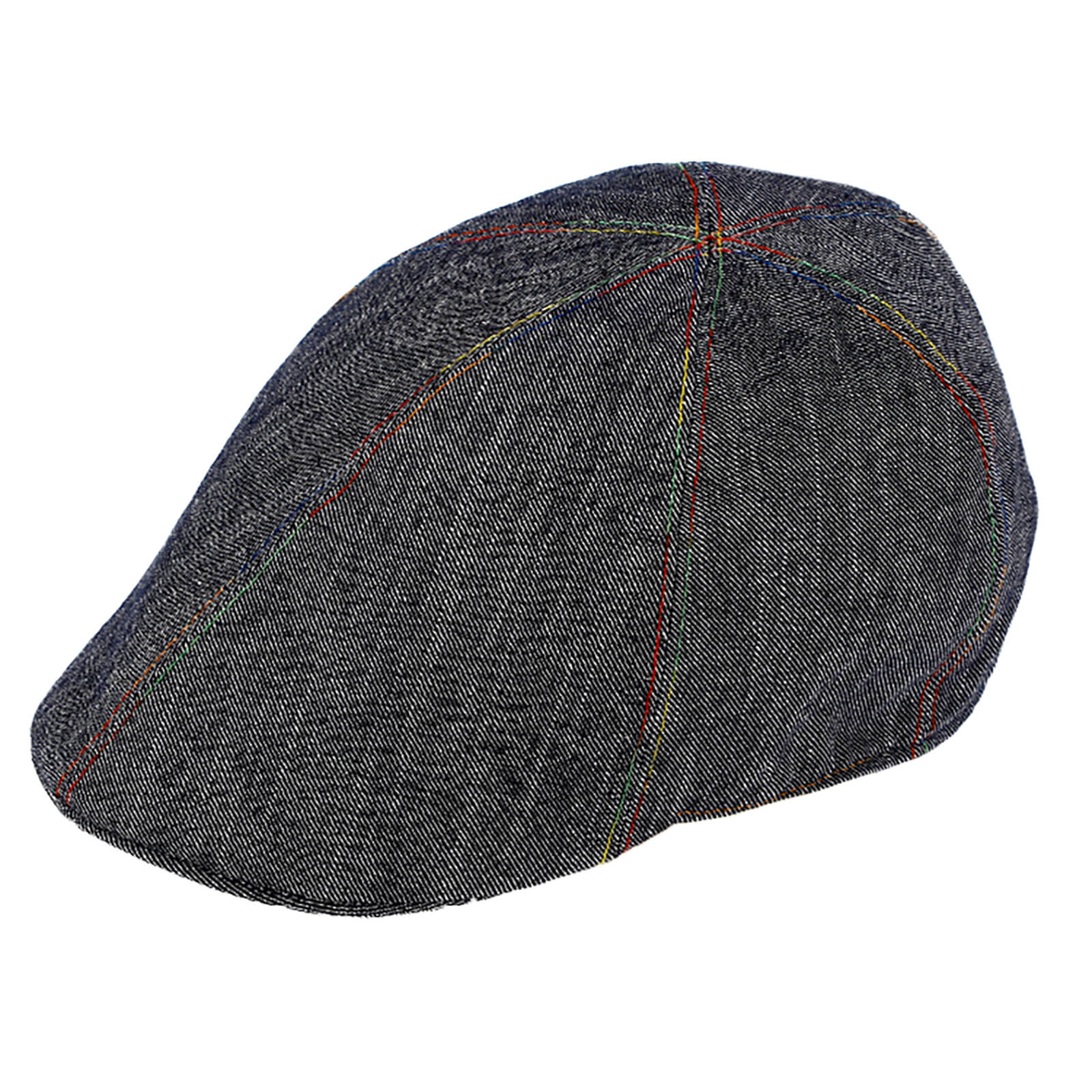 Fiebig 6-Panel Cap uni bunte Nähte Anthrazit