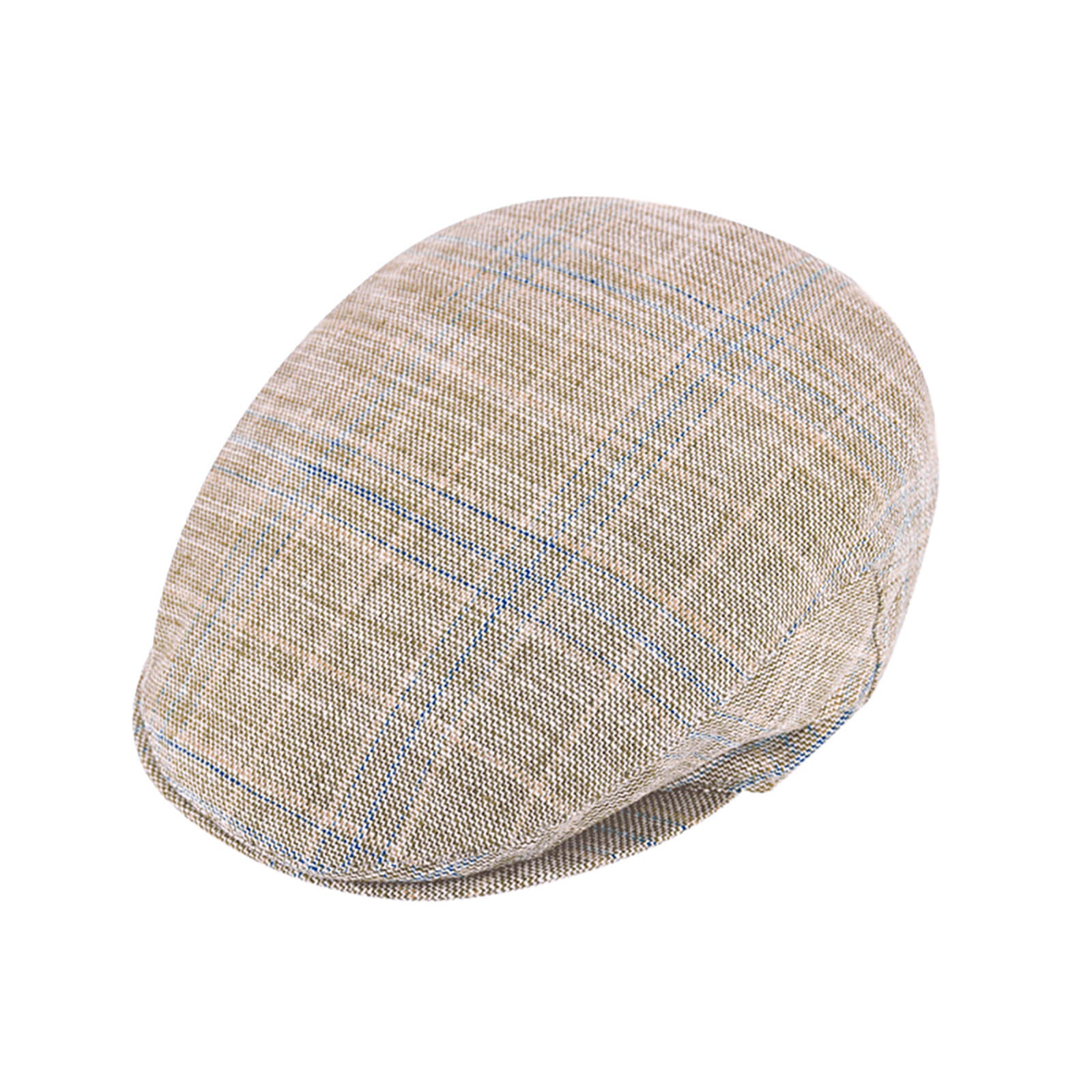 Fiebig Flatcap Leinen Karomuster Beige