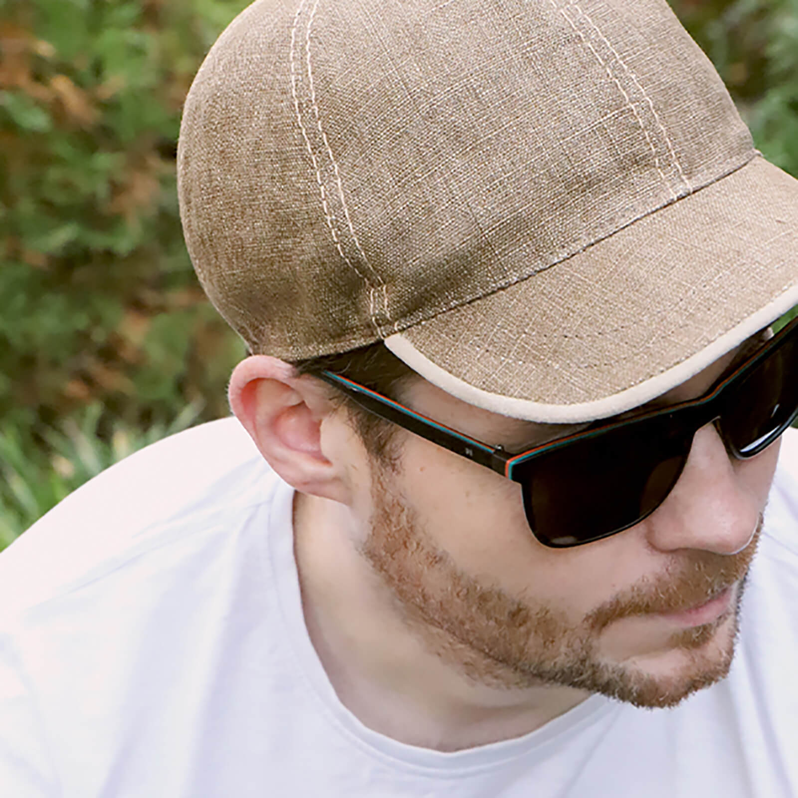 Fiebig Baseballcap 6-Panel Leinen melange UV-Schutz Natur