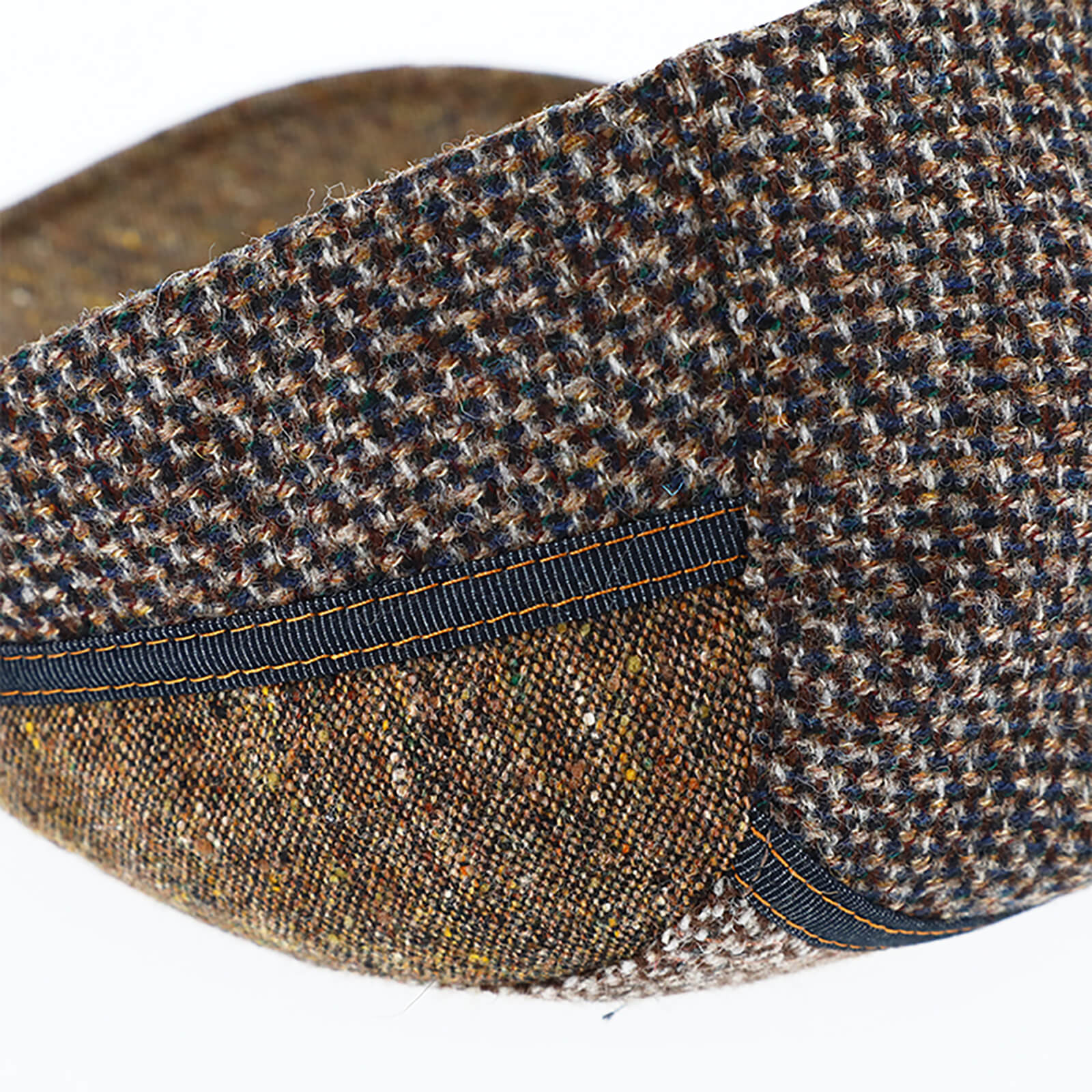 Fiebig Flatcap Fischgrät mit Detailnähten Braun