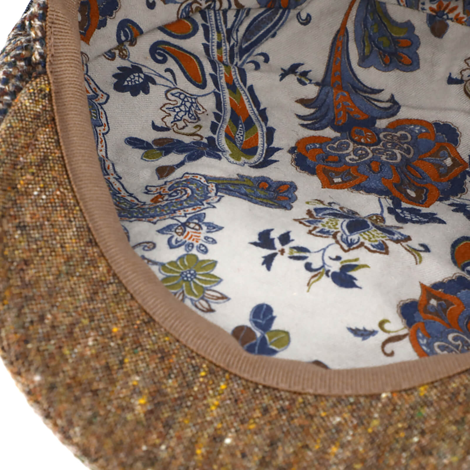 Fiebig Flatcap Fischgrät mit Detailnähten Braun