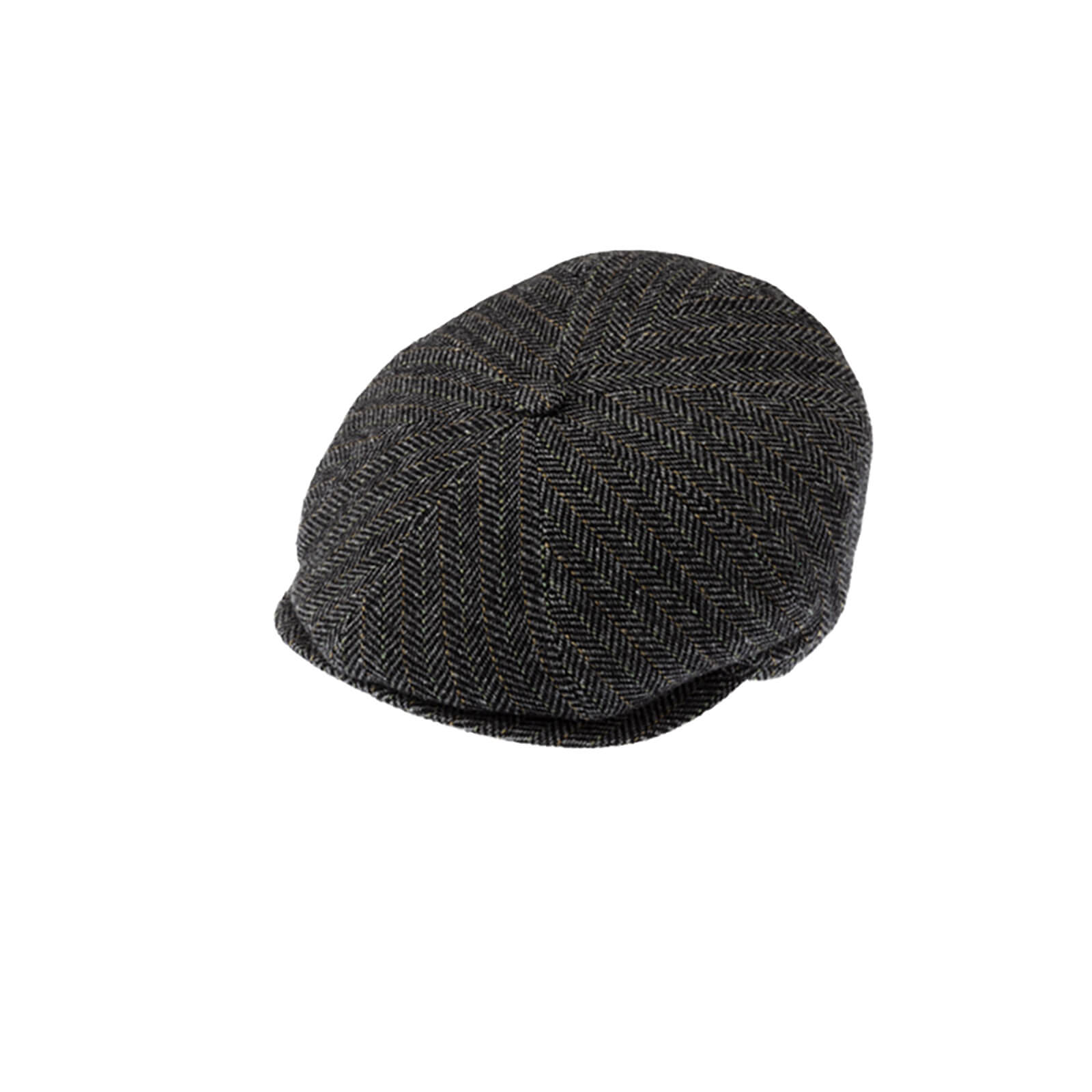 Fiebig 8-Panel Cap Wolle Fischgrät und Streifen Anthrazit