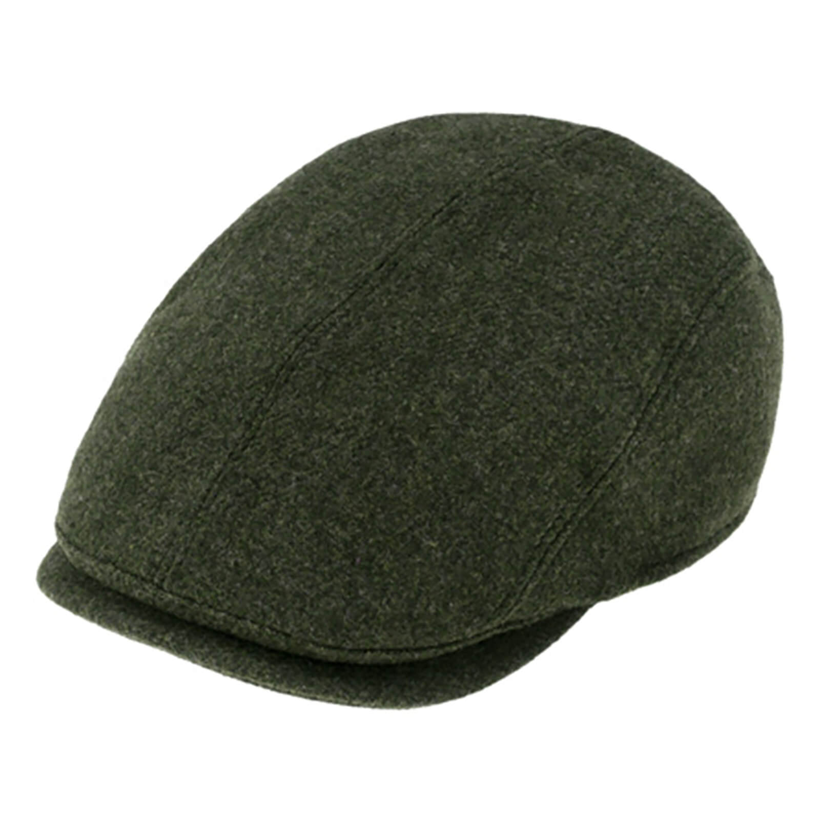 Fiebig Flatcap Shetlandwolle melange mit Ohrenklappen Oliv