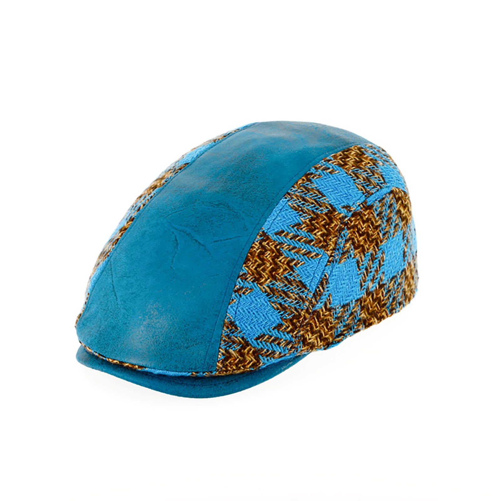 Fiebig Flatcap gemustert Aquablau