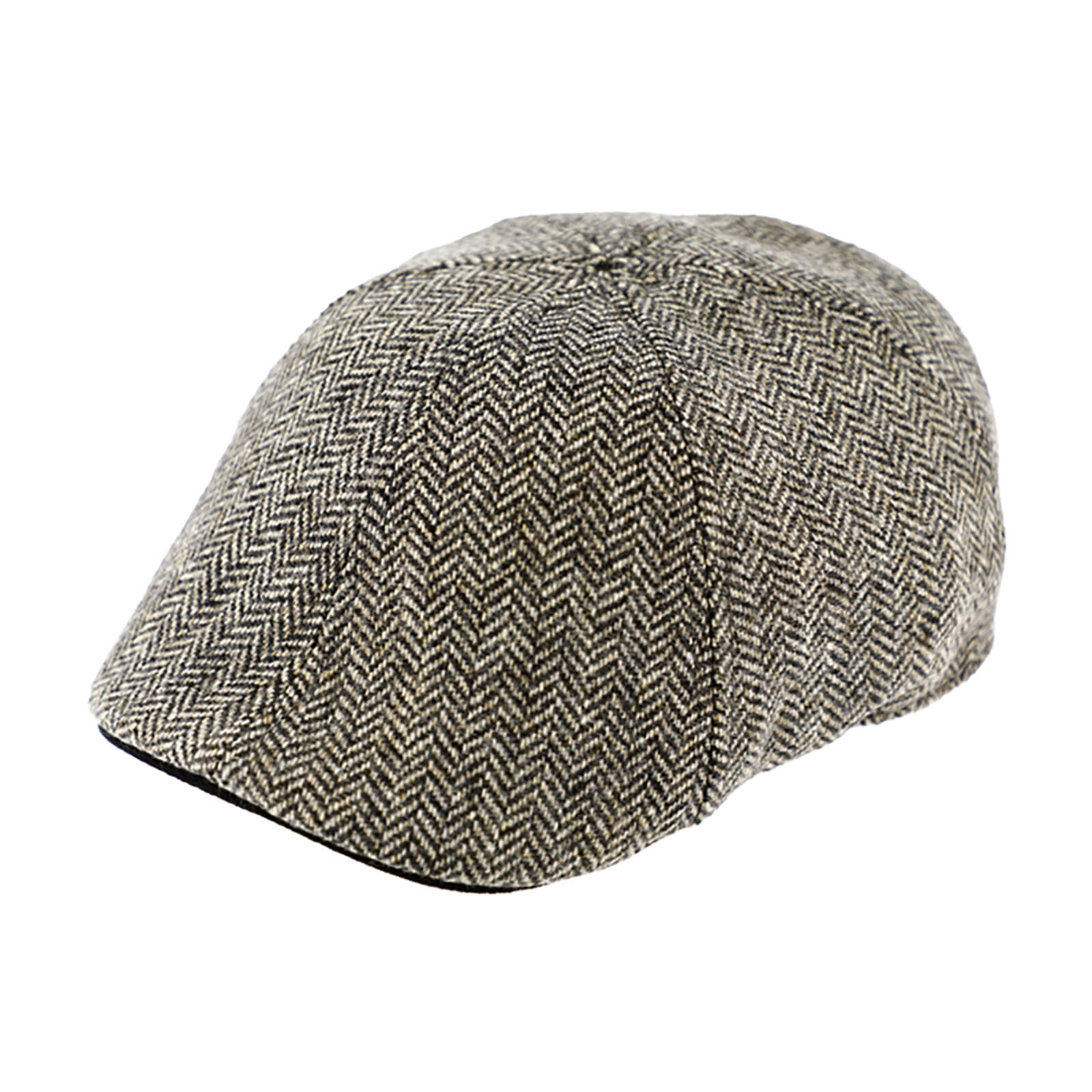 Fiebig 6-Panel Cap Wolle Fischgraet Hellgrau