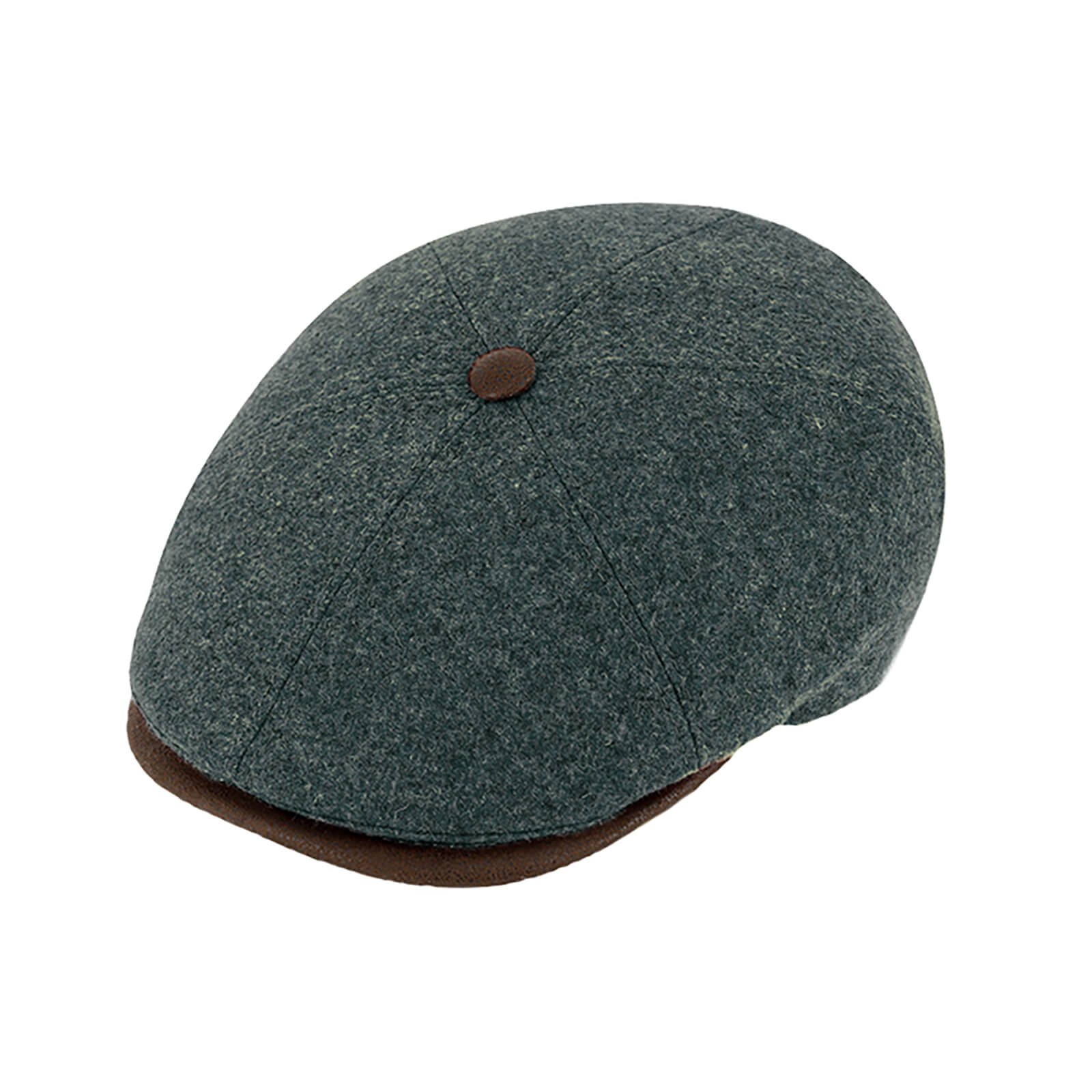 Fiebig 6-Panel Cap Schurwolle mit Kunstledereinfass Salbei
