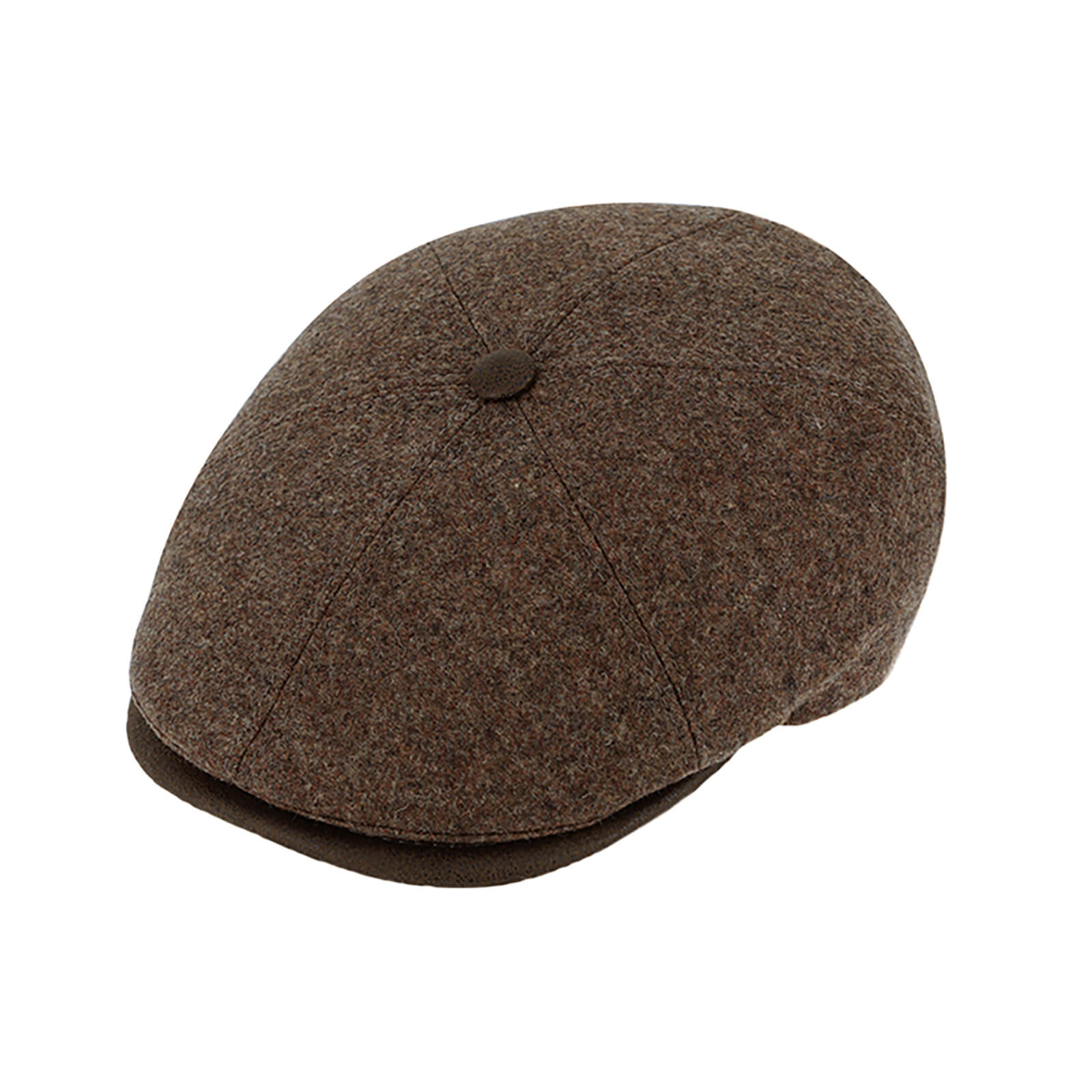 Fiebig 6-Panel Cap Schurwolle mit Kunstledereinfass Taupe