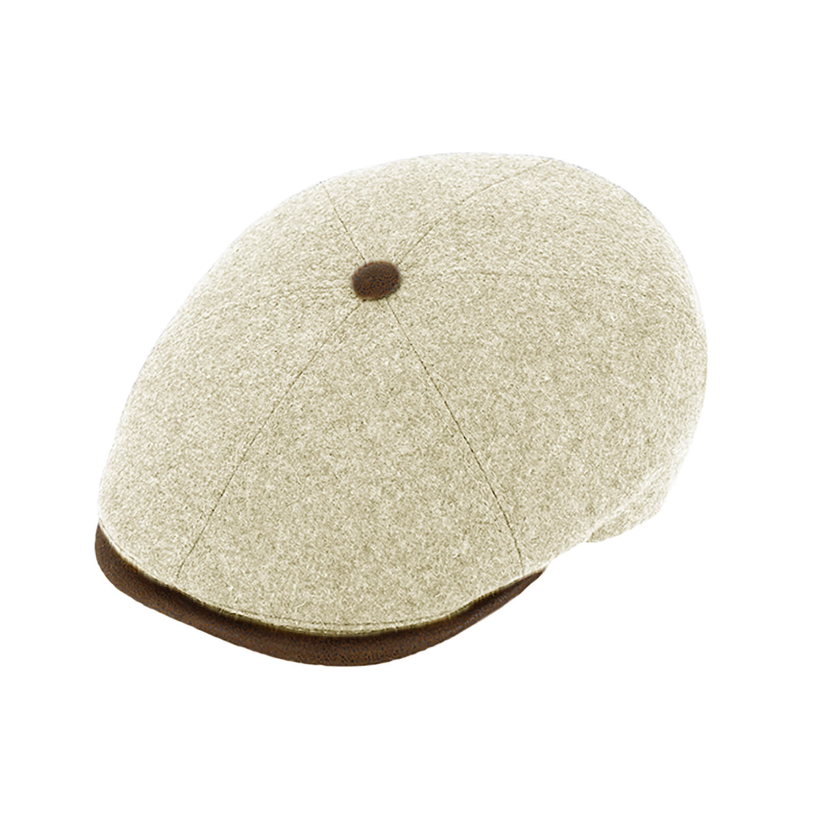Fiebig 6-Panel Cap Schurwolle mit Kunstledereinfass Beige