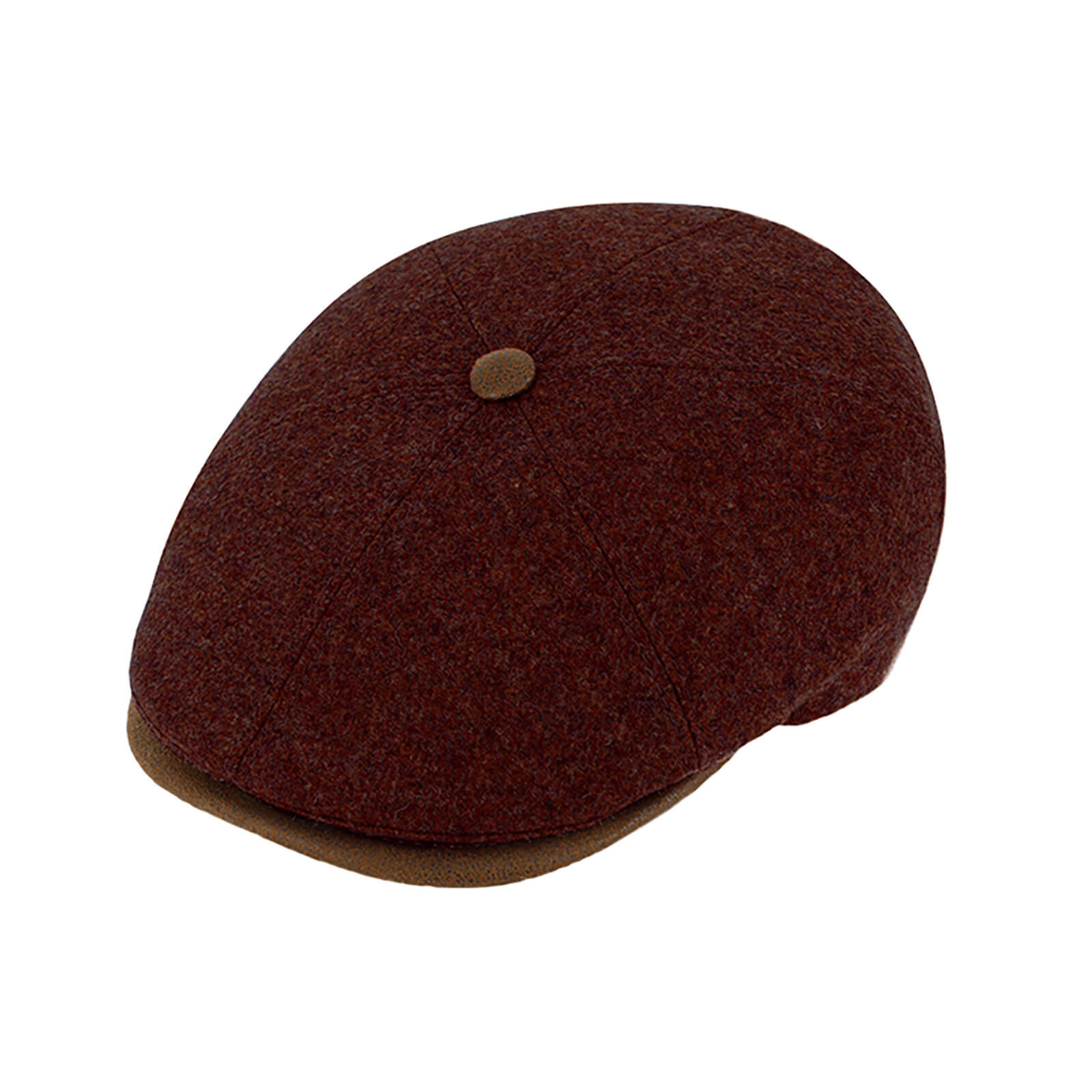 Fiebig 6-Panel Cap Schurwolle mit Kunstledereinfass Bordeaux