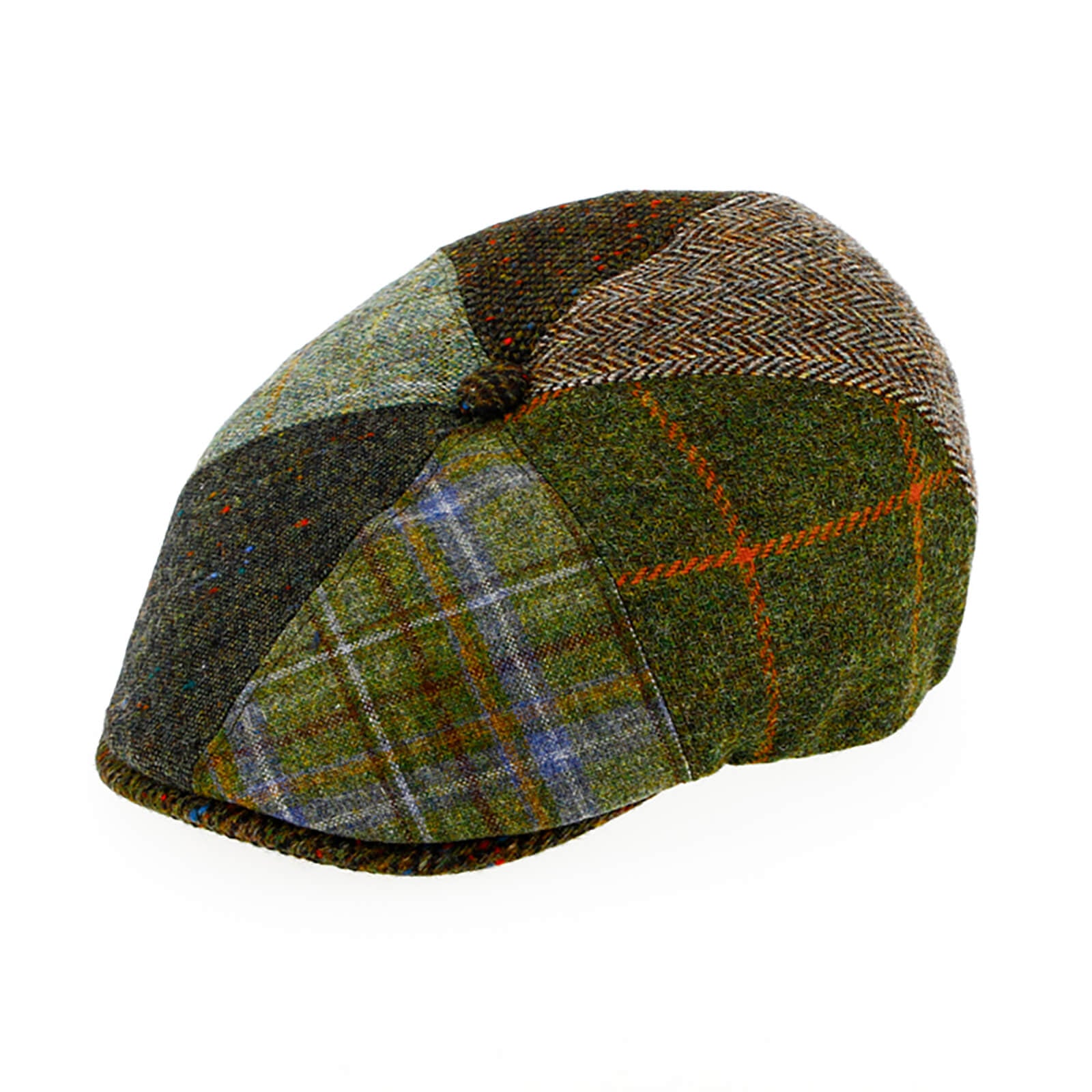 Fiebig 6-Panel Cap Schurwolle Patchwork Oliv