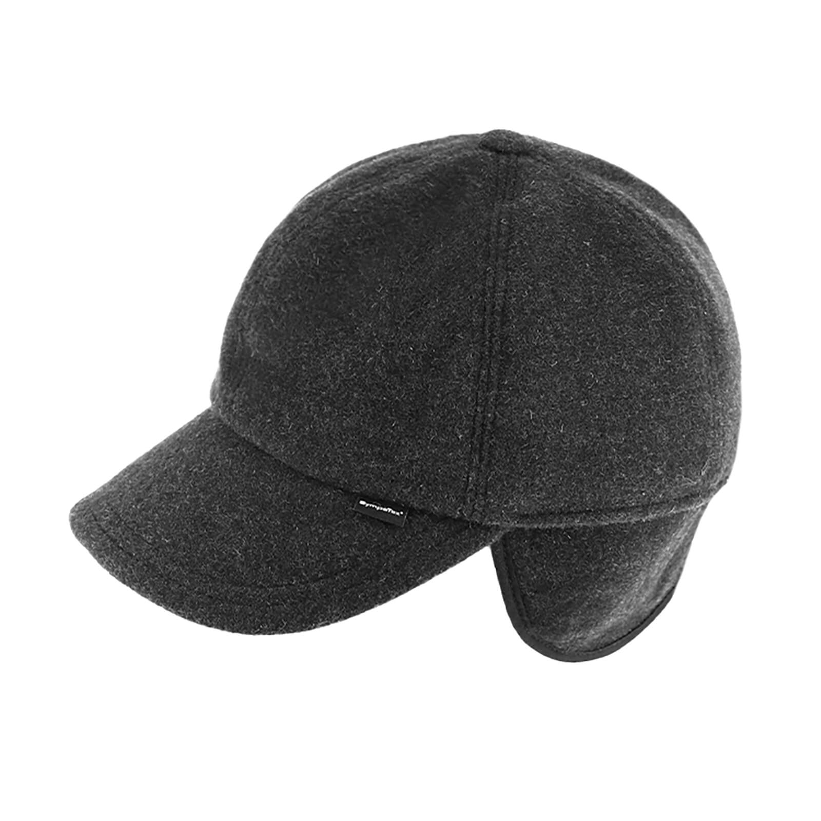 Fiebig Baseballcap Wolle uni Sympatex mit Ohrenklappen Anthrazit