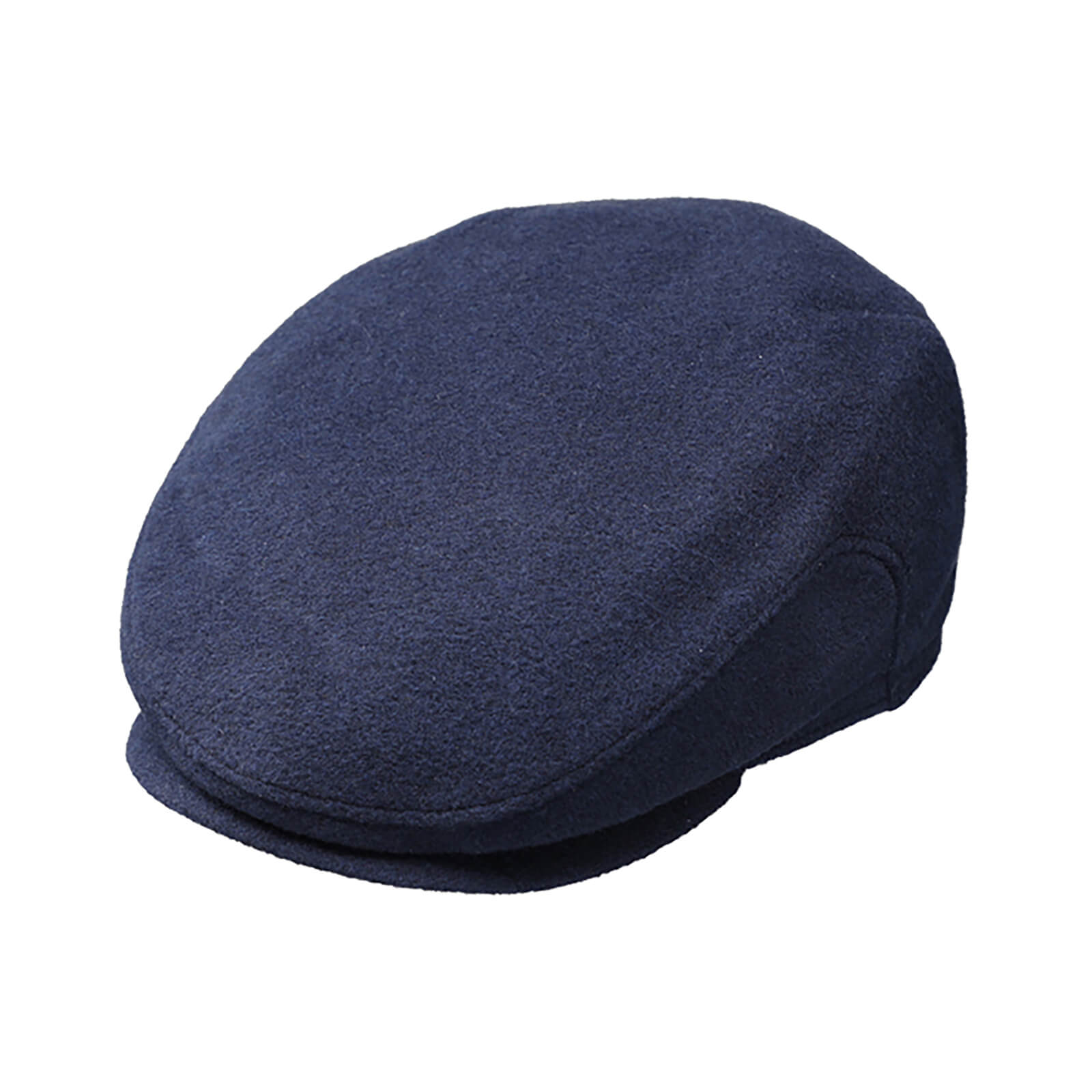 Fiebig Flatcap Wolle uni mit Ohrenklappen Marineblau