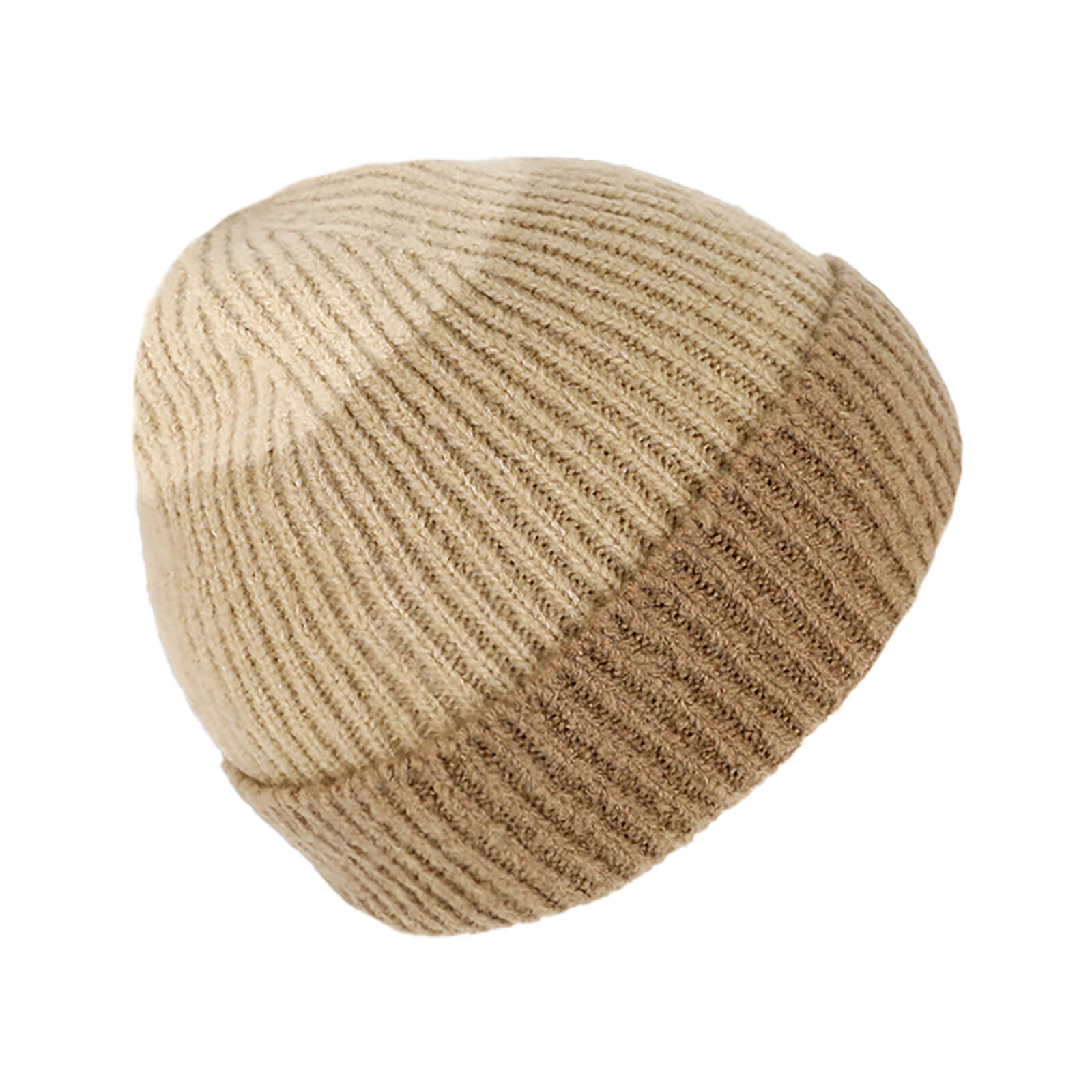 Fiebig Strickmütze dreifarbig mit Umschlag