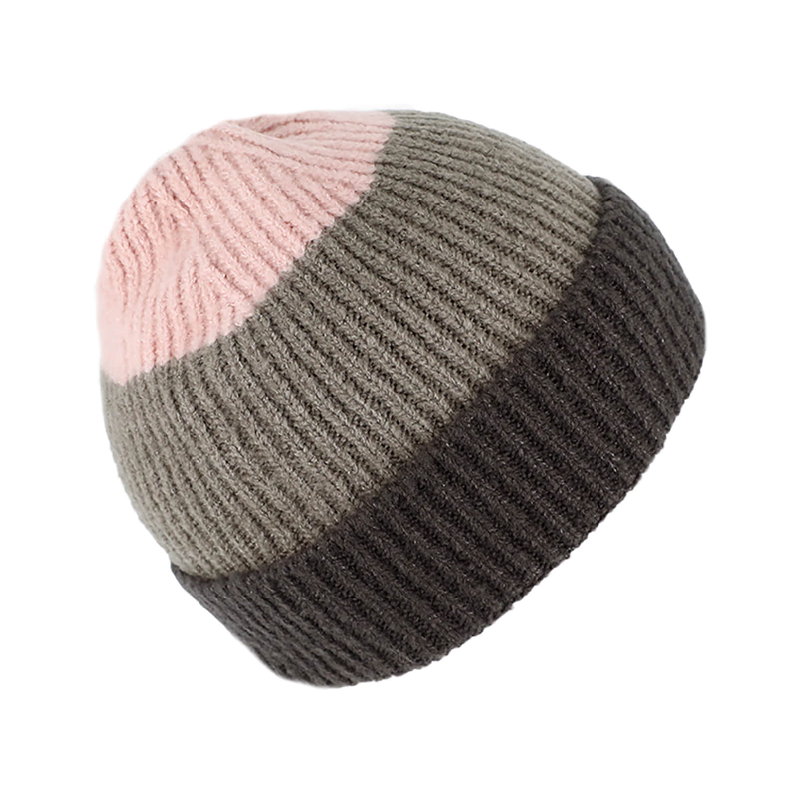 Fiebig Strickmütze dreifarbig mit Umschlag