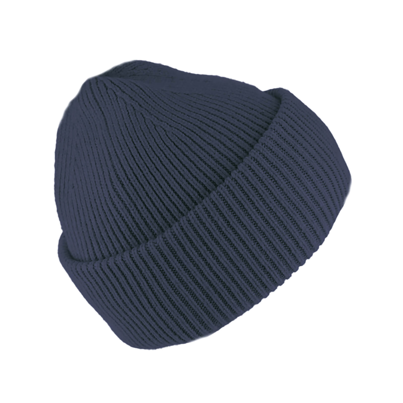 Fiebig Strickbeanie gerippt mit Umschlag uni