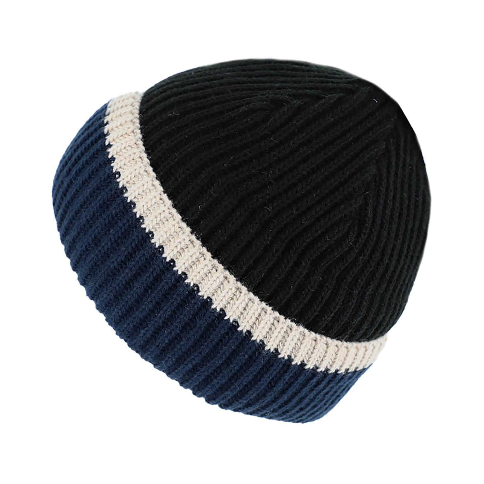 Fiebig Strickbeanie mit zweifarbigem Umschlag