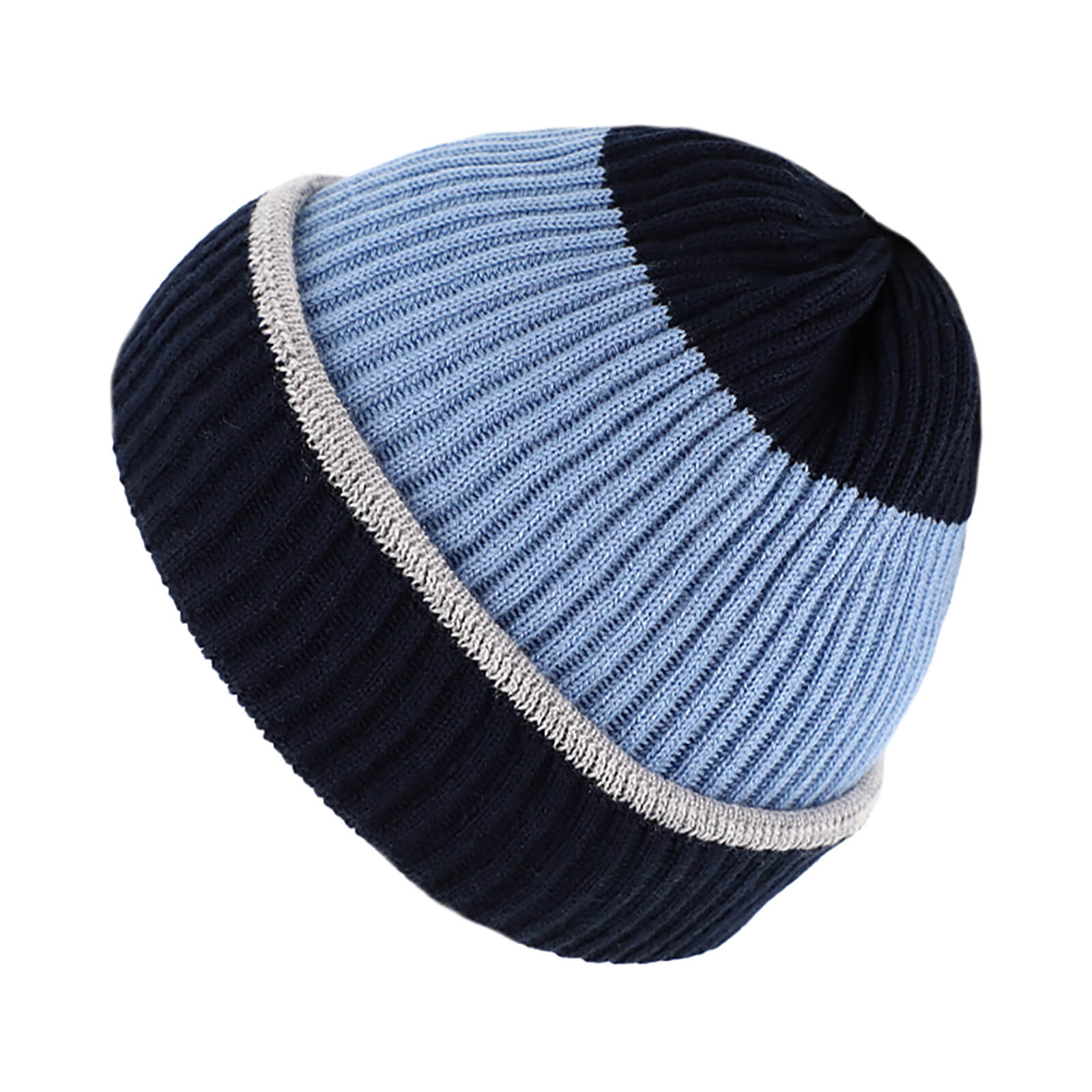 Fiebig Strickbeanie Merino gerippt dreifarbig