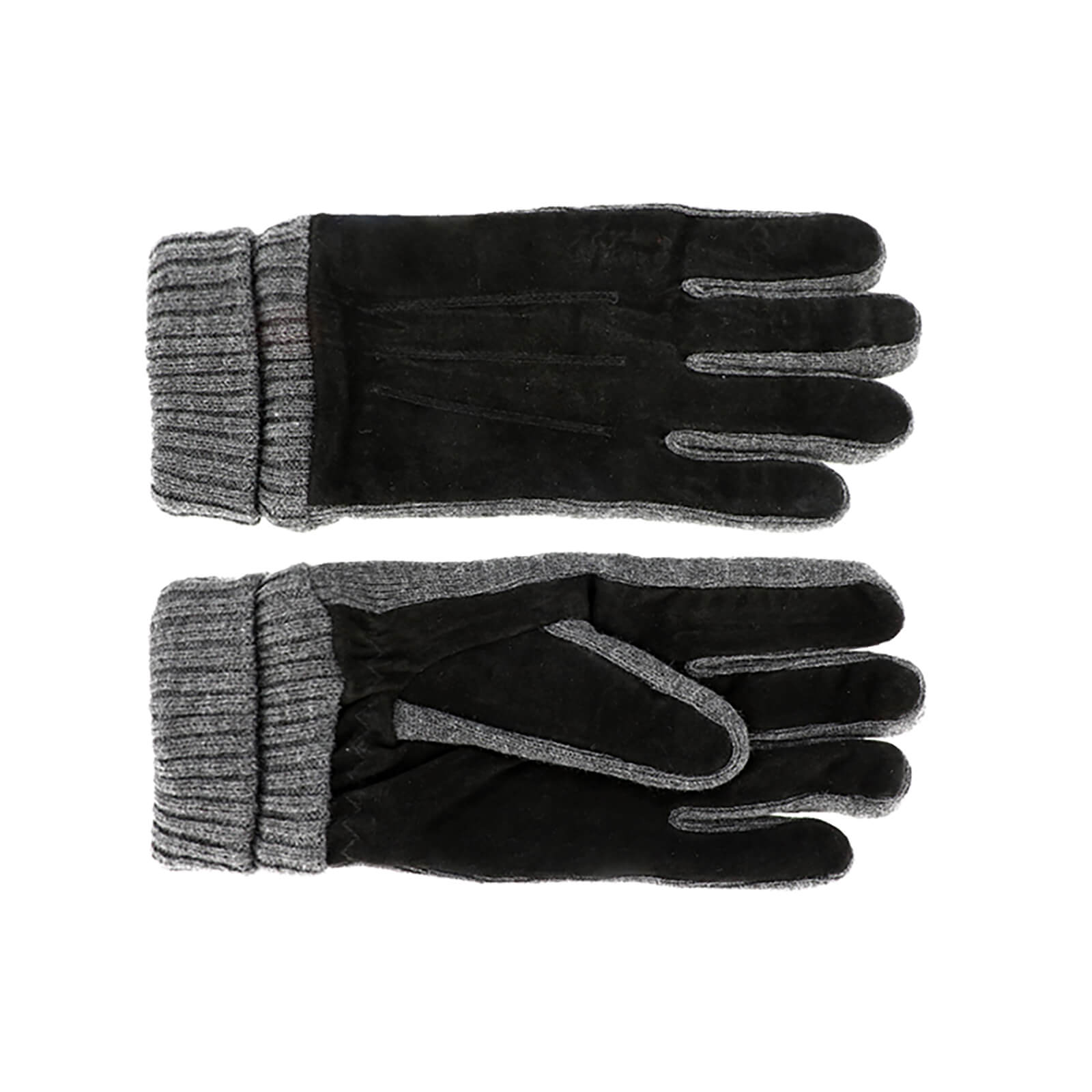 Fiebig Handschuhe Velours mit Strickbund Schwarz